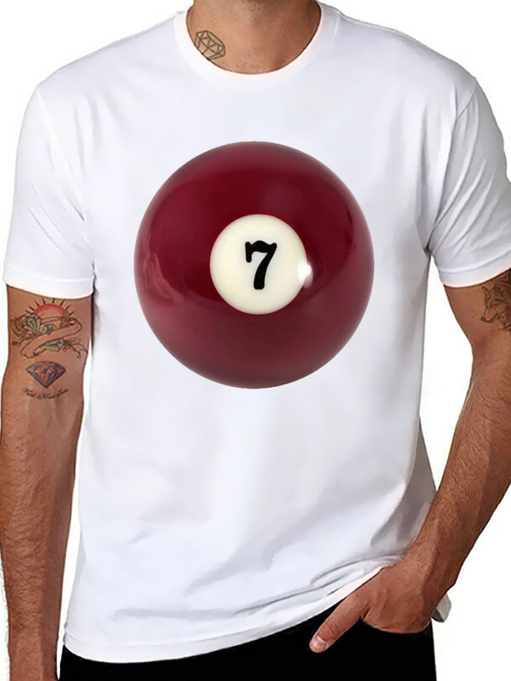 Lucky 7 Billiard Ball Graphic Tee - Classic Black