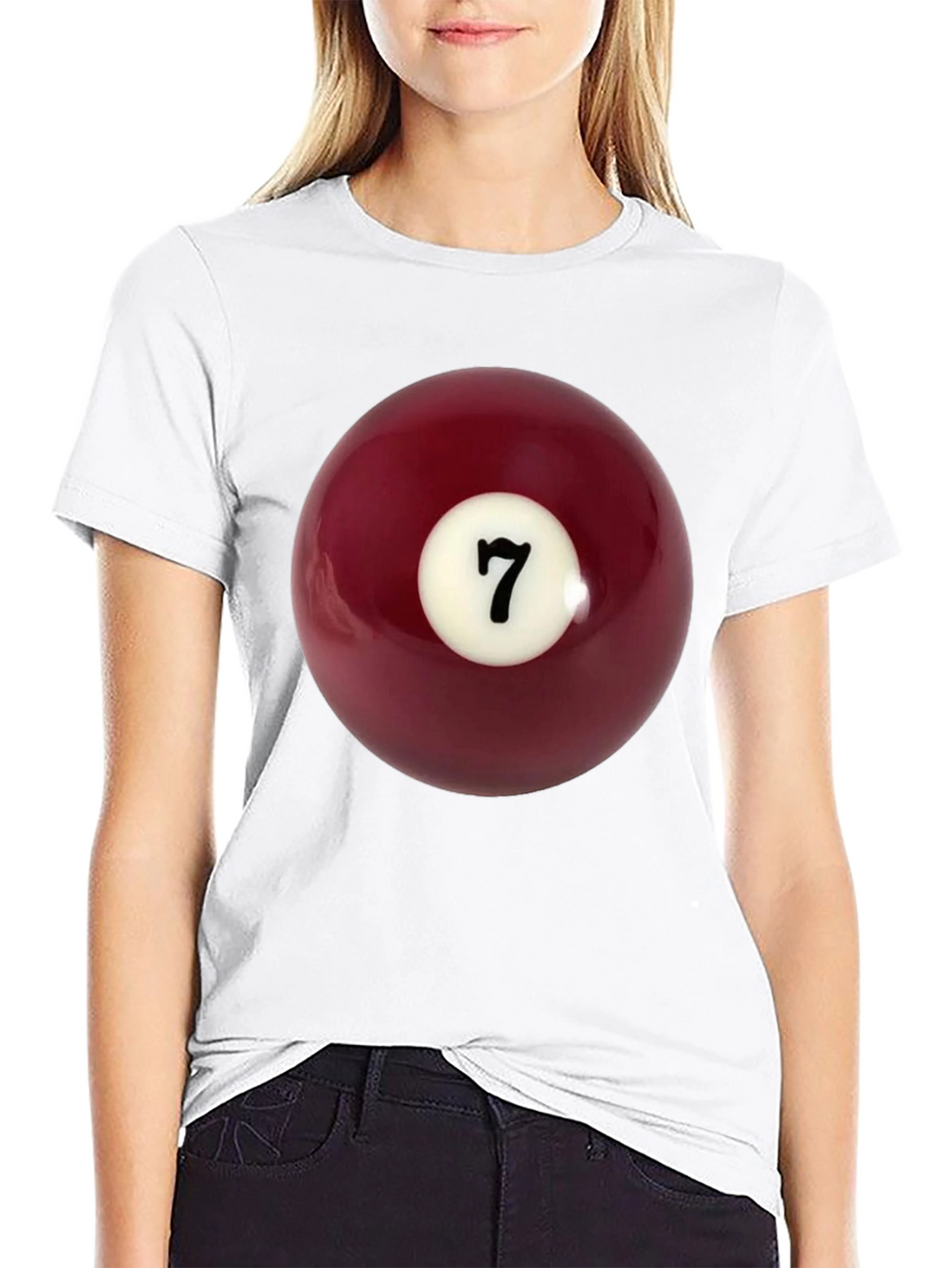 Lucky 7 Billiard Ball Graphic Tee - Classic Black