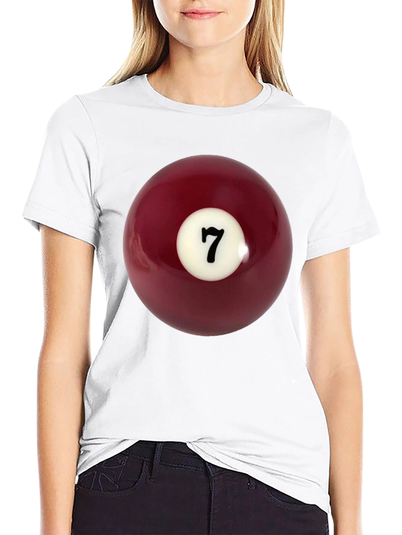 Lucky 7 Billiard Ball Graphic Tee - Classic Black