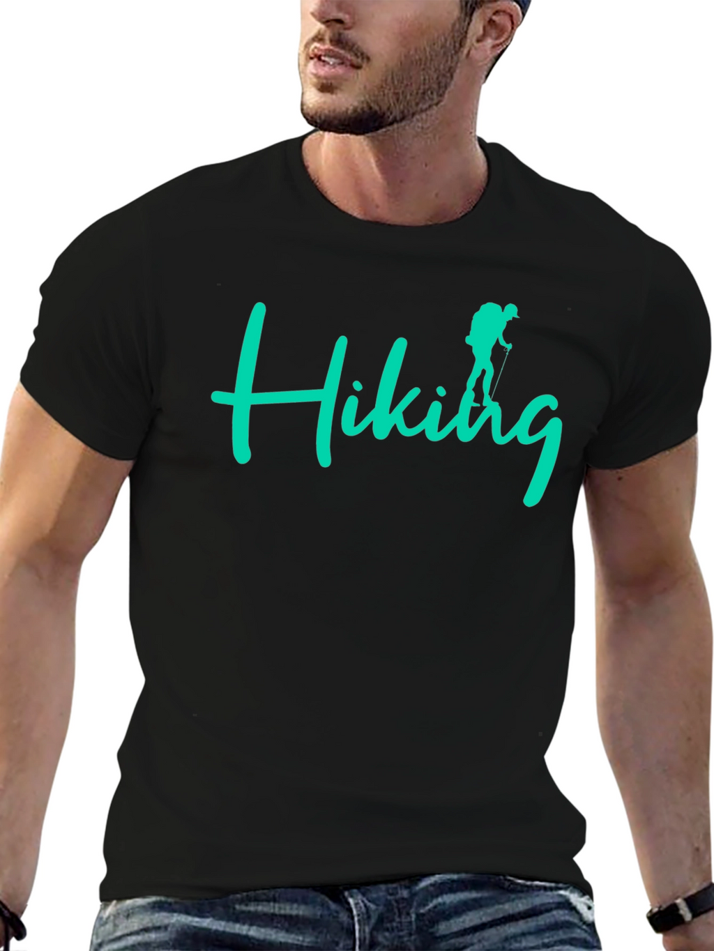 Hiking Adventure Tee - Black Crew Neck
