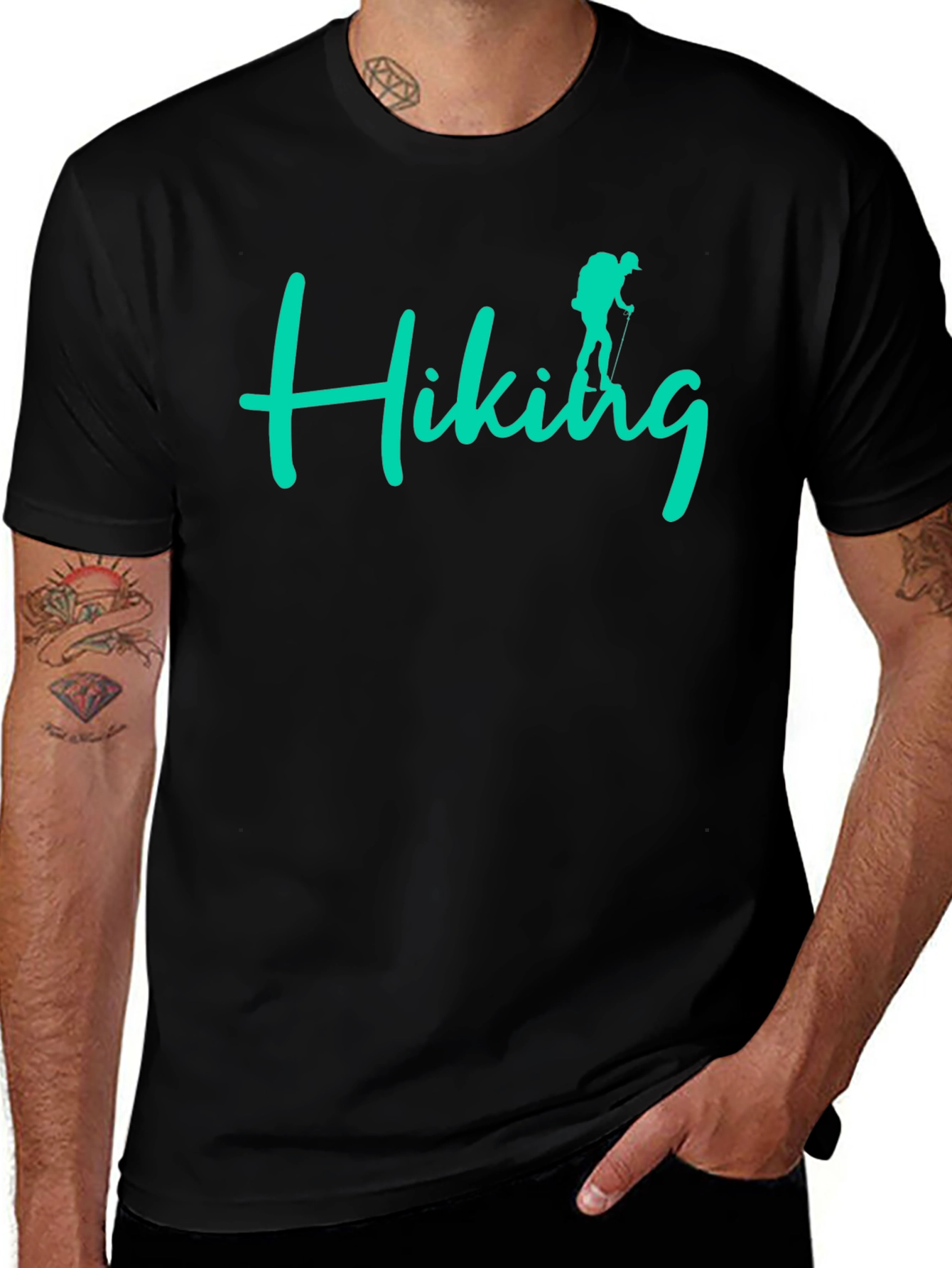 Hiking Adventure Tee - Black Crew Neck