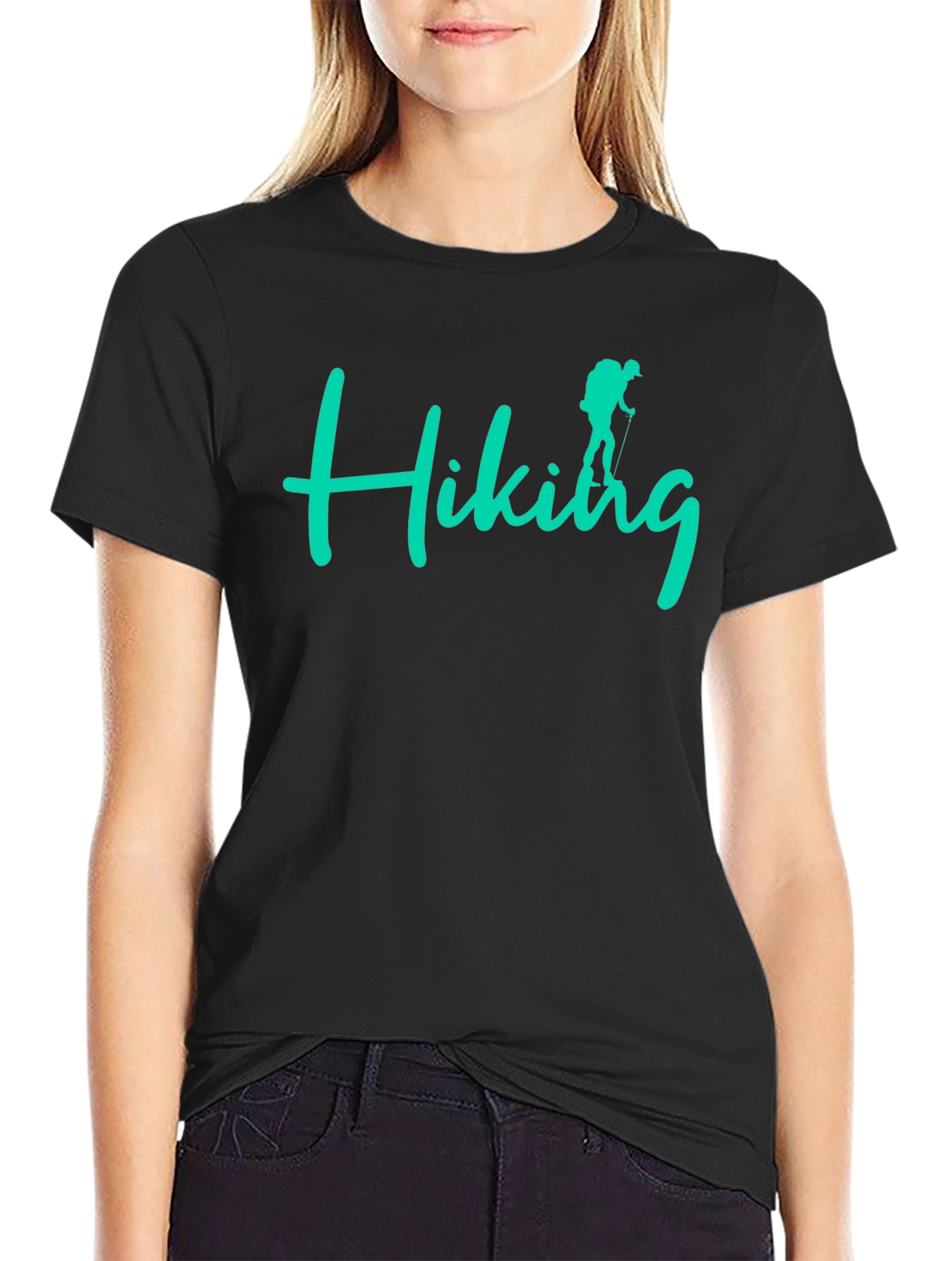 Hiking Adventure Tee - Black Crew Neck
