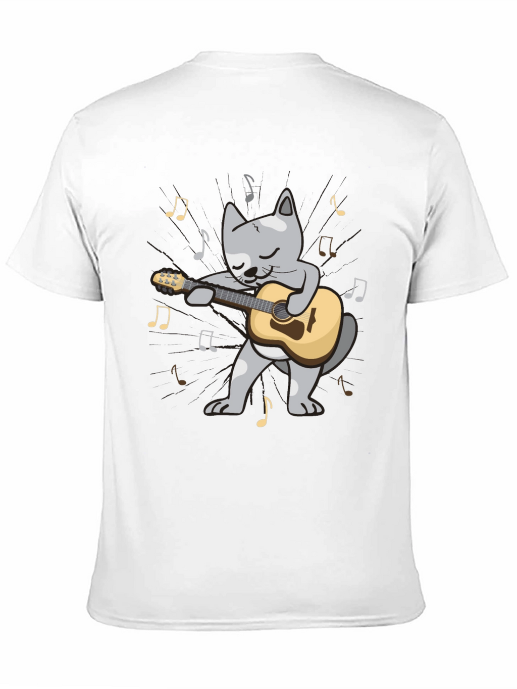 Guitar Cat T-Shirt - Musical Feline Tee