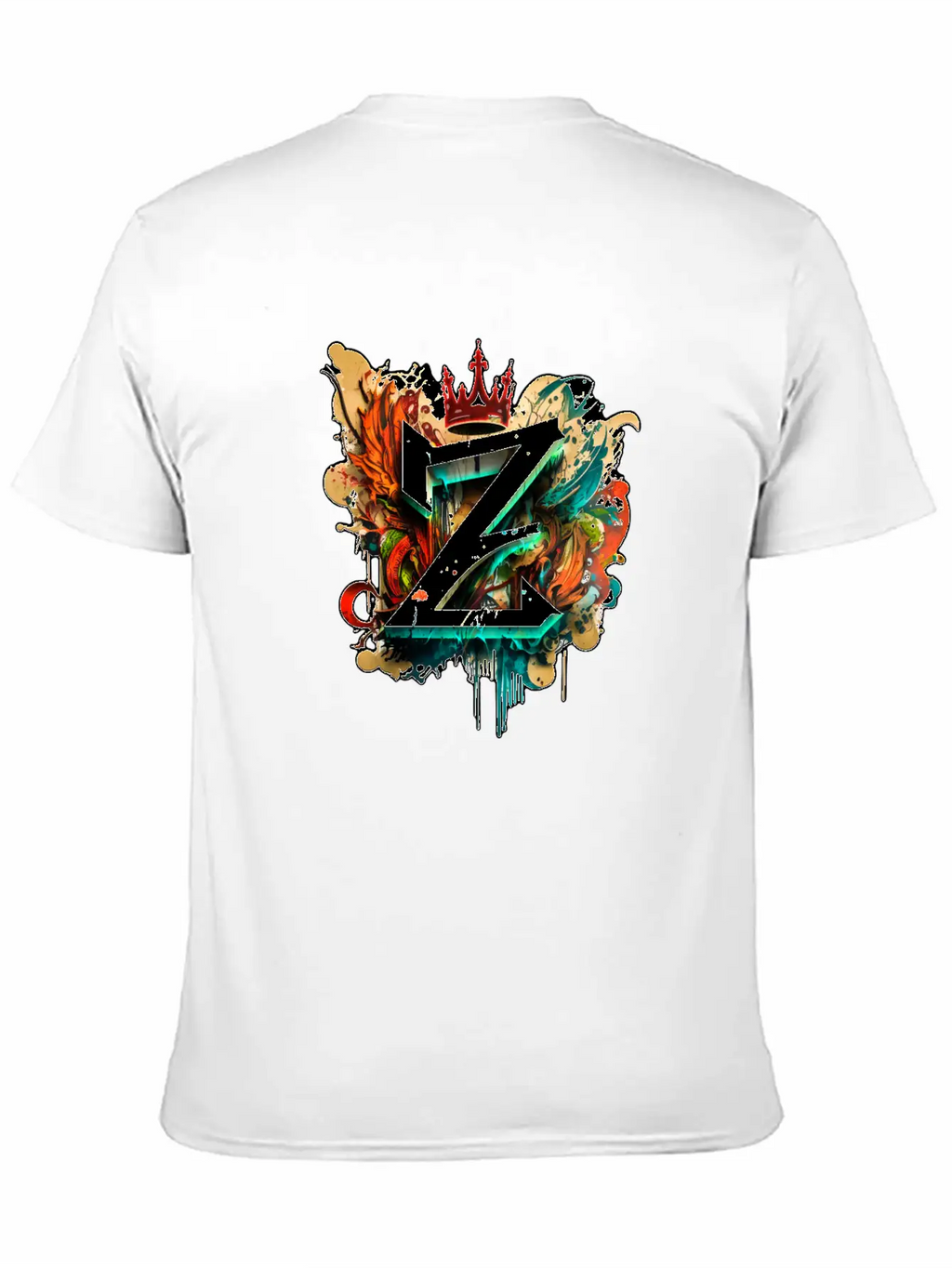 "Z" Graffiti Initial Letter With 👑 Unisex Casual T-Shirt – Clean Design For Daily Comfort