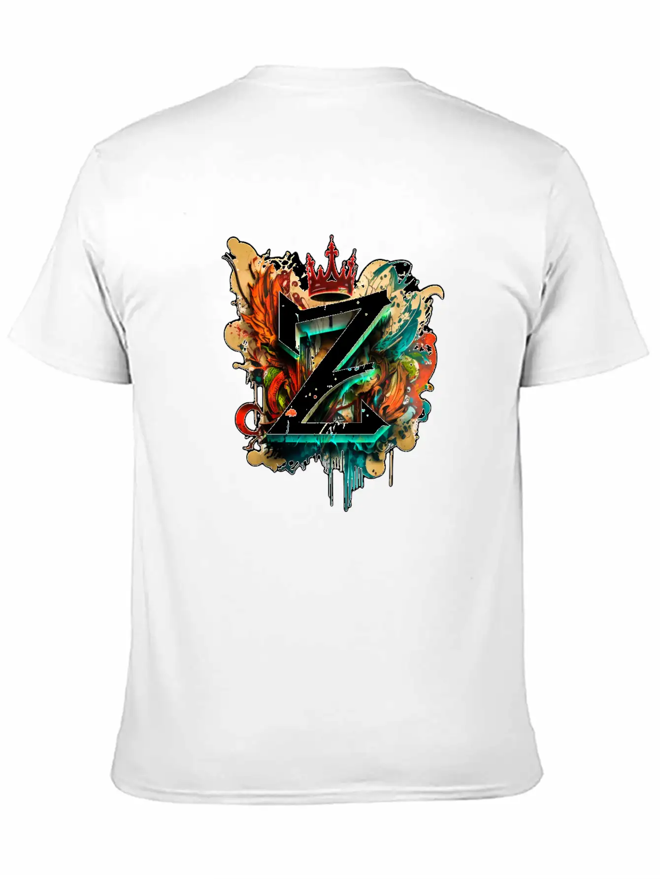 "Z" Graffiti Initial Letter With 👑 Unisex Casual T-Shirt – Clean Design For Daily Comfort
