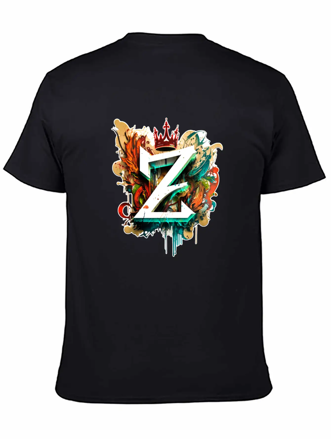 "Z" Graffiti Initial Letter With 👑 Unisex Casual T-Shirt – Clean Design For Daily Comfort