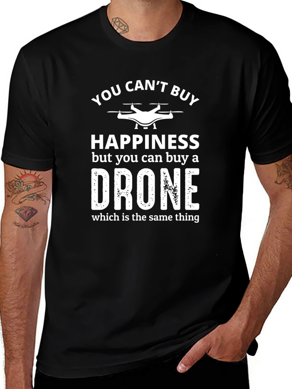 Funny Drone T-Shirt: Happiness = Drone