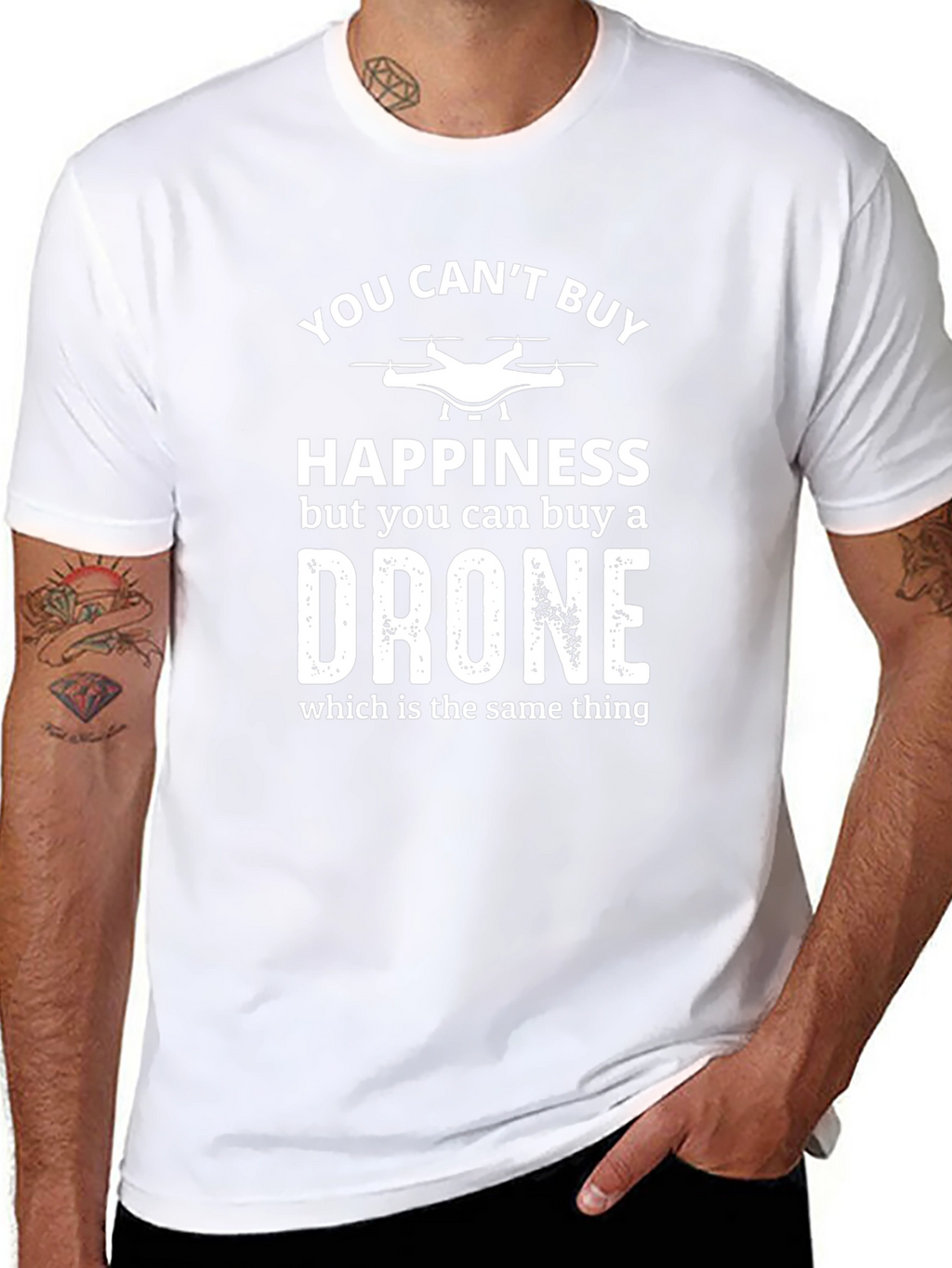Funny Drone T-Shirt: Happiness = Drone