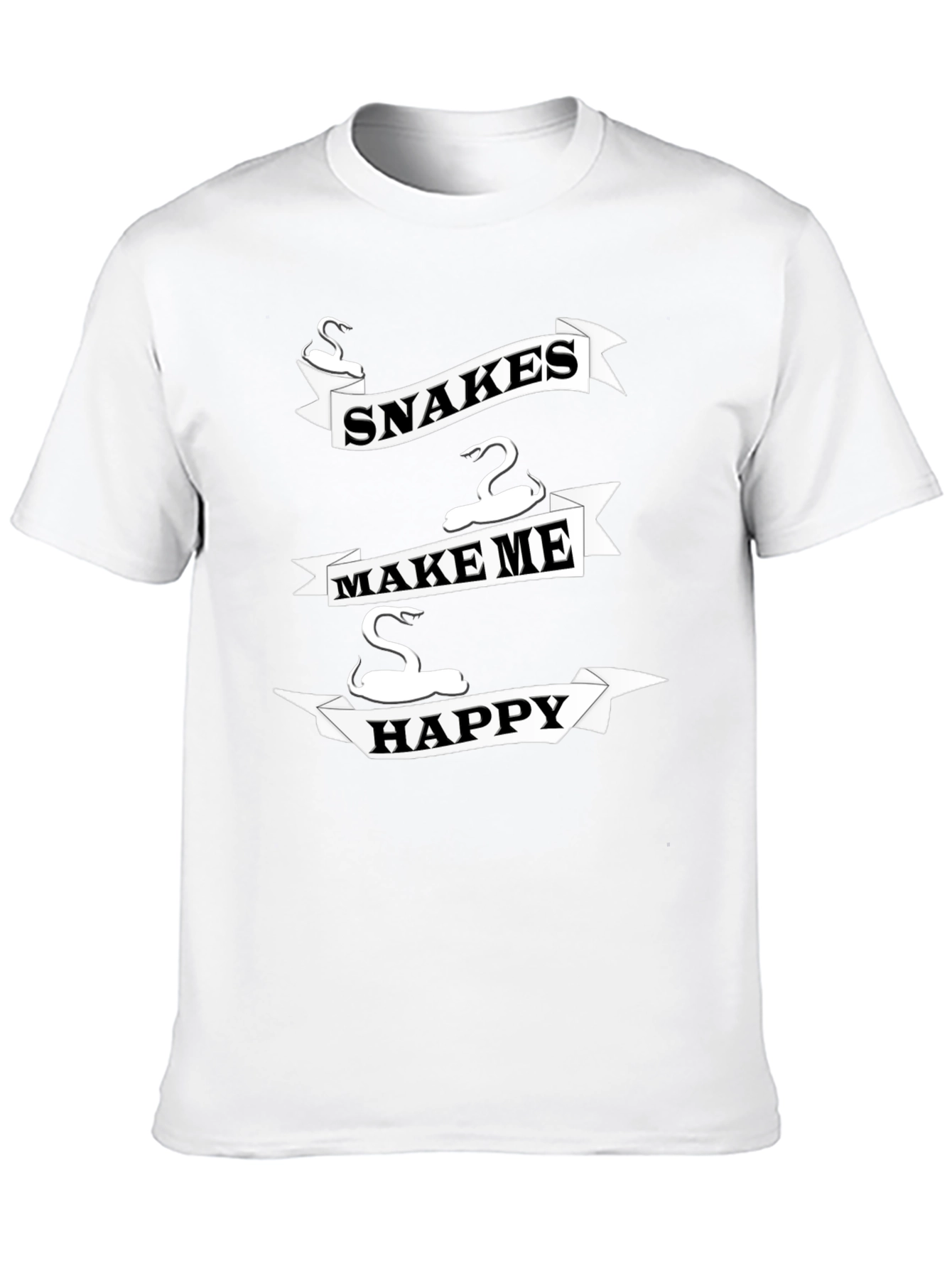Snakes Make Me Happy T-Shirt - Novelty Snake Lover Tee