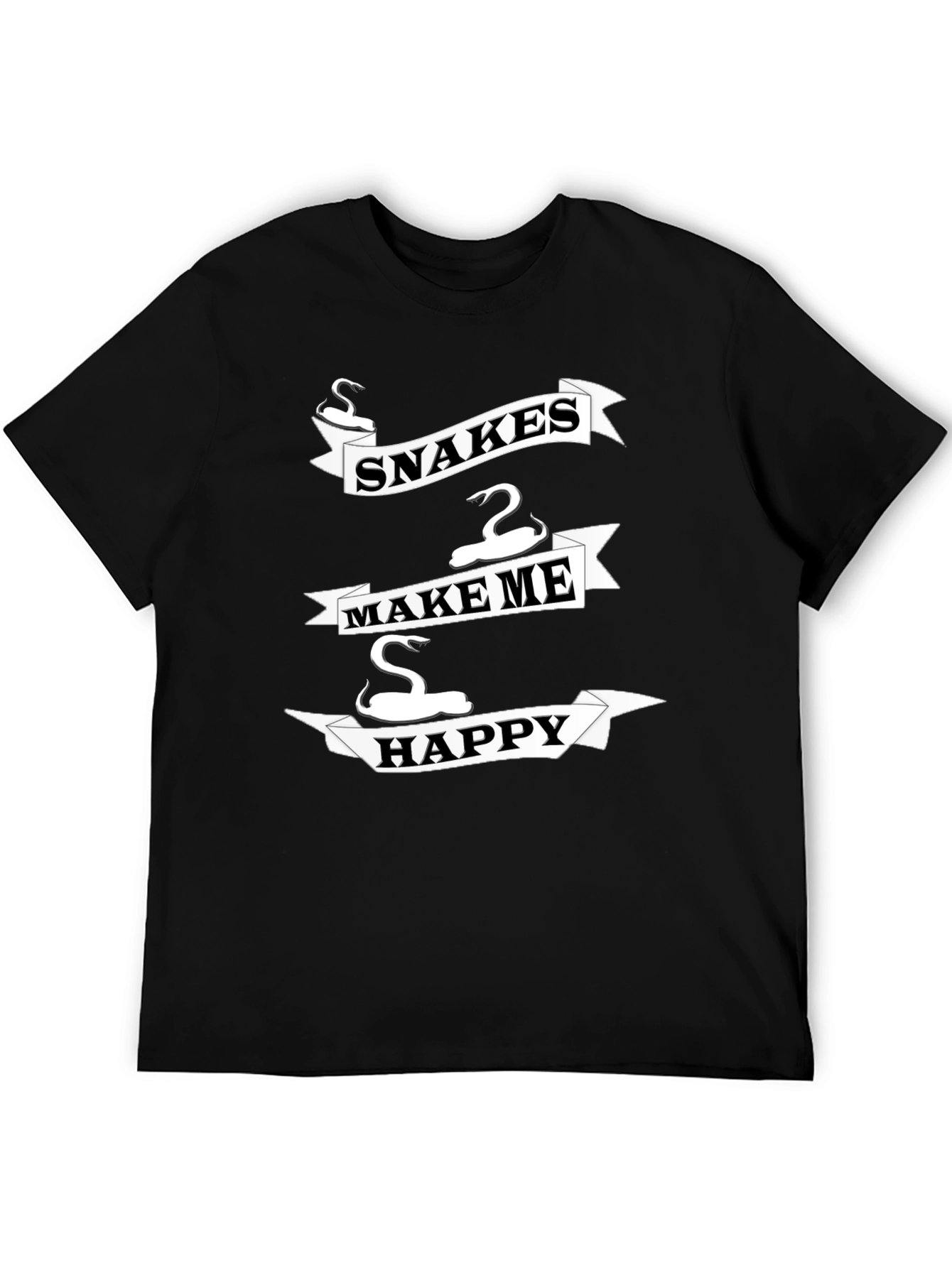 Snakes Make Me Happy T-Shirt - Novelty Snake Lover Tee