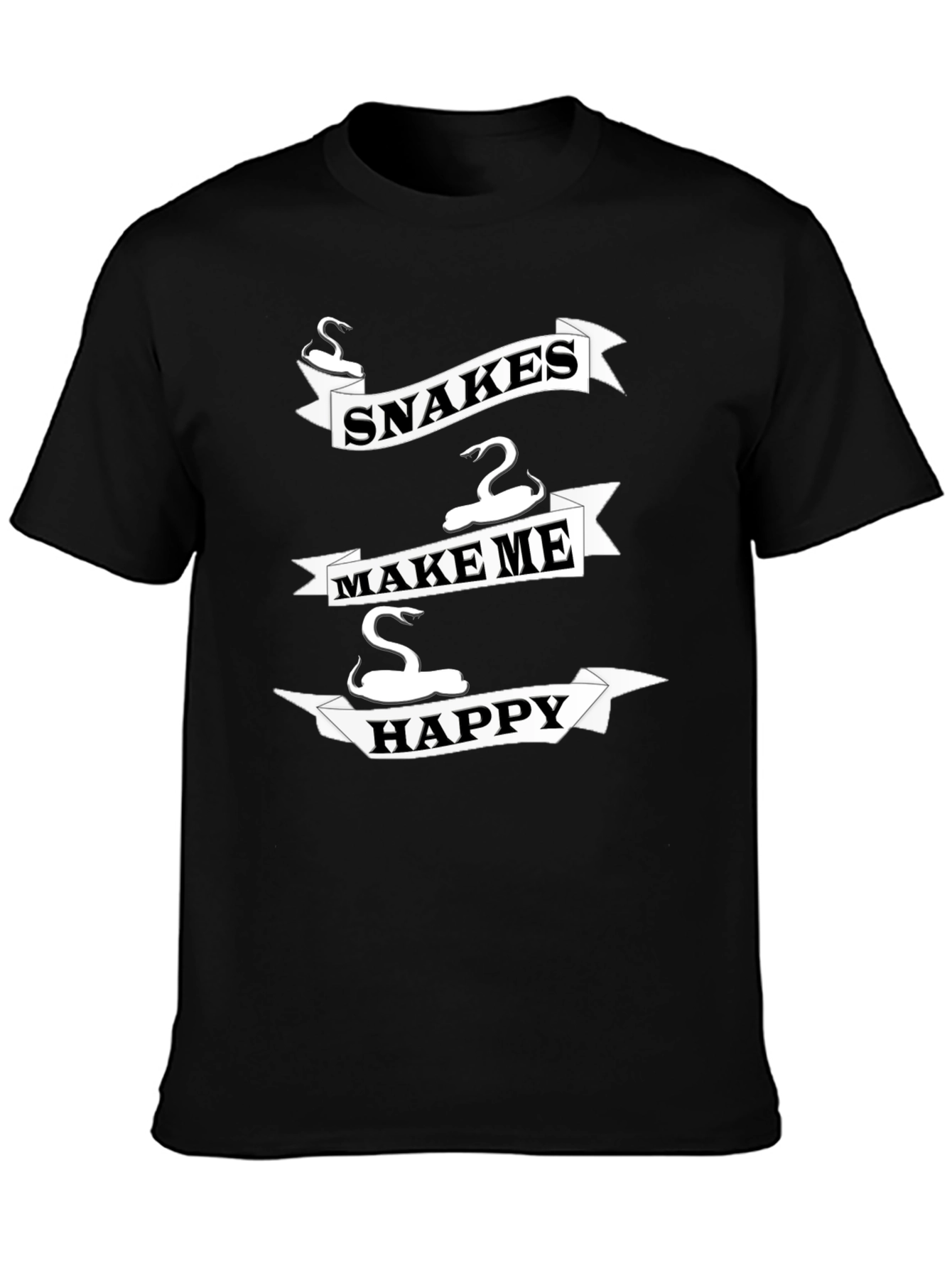 Snakes Make Me Happy T-Shirt - Novelty Snake Lover Tee