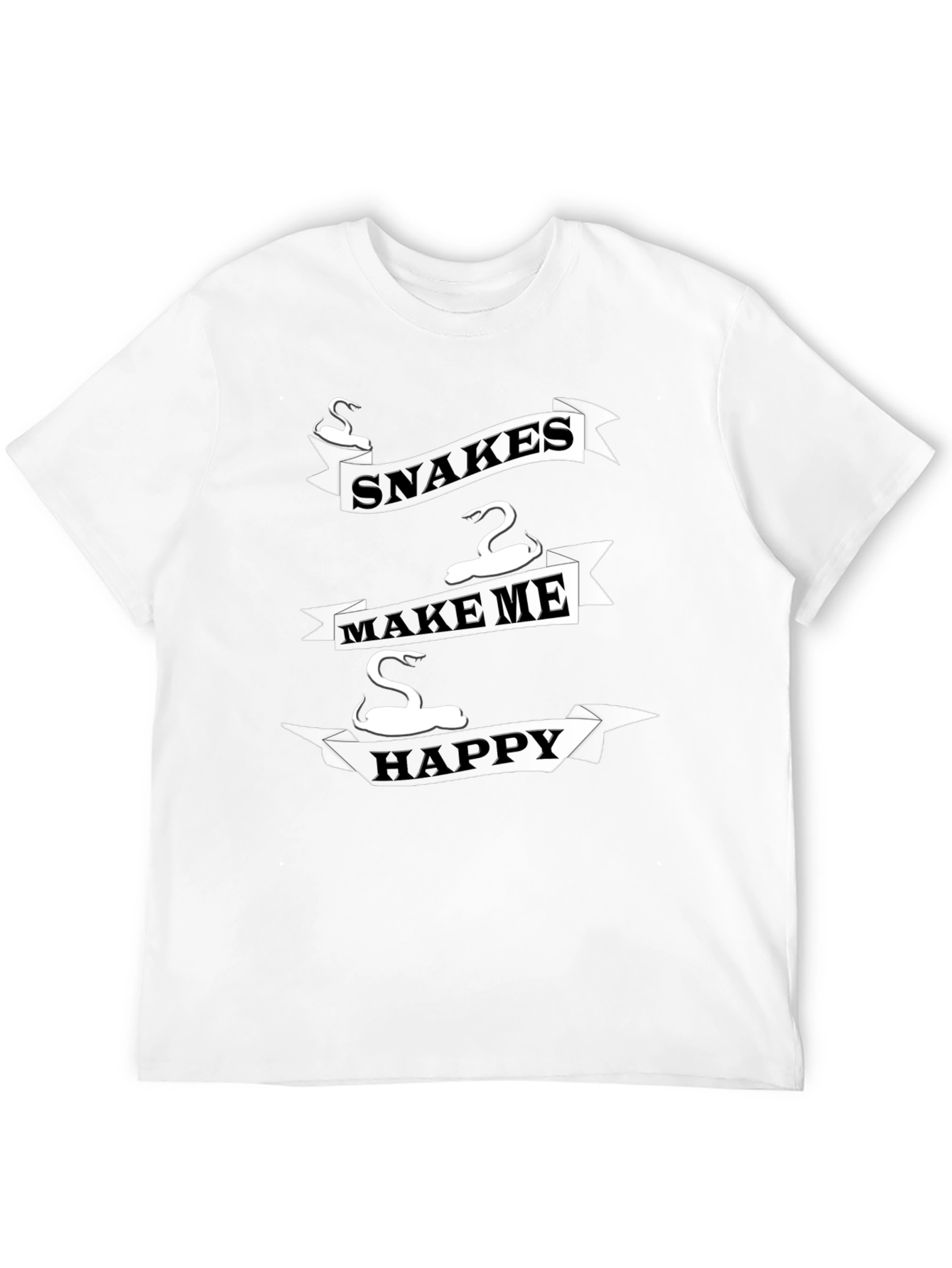 Snakes Make Me Happy T-Shirt - Novelty Snake Lover Tee