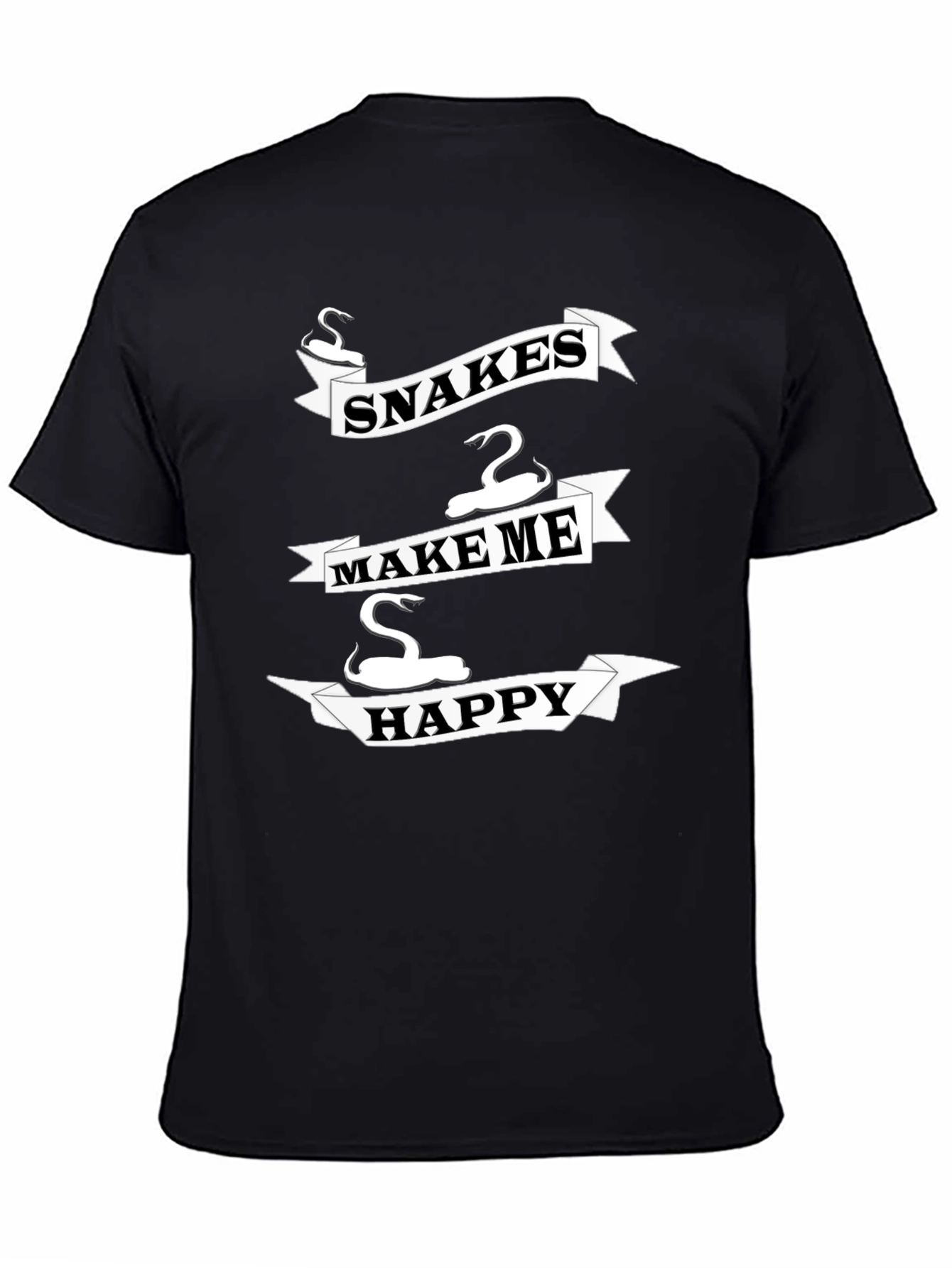 Snakes Make Me Happy T-Shirt - Novelty Snake Lover Tee