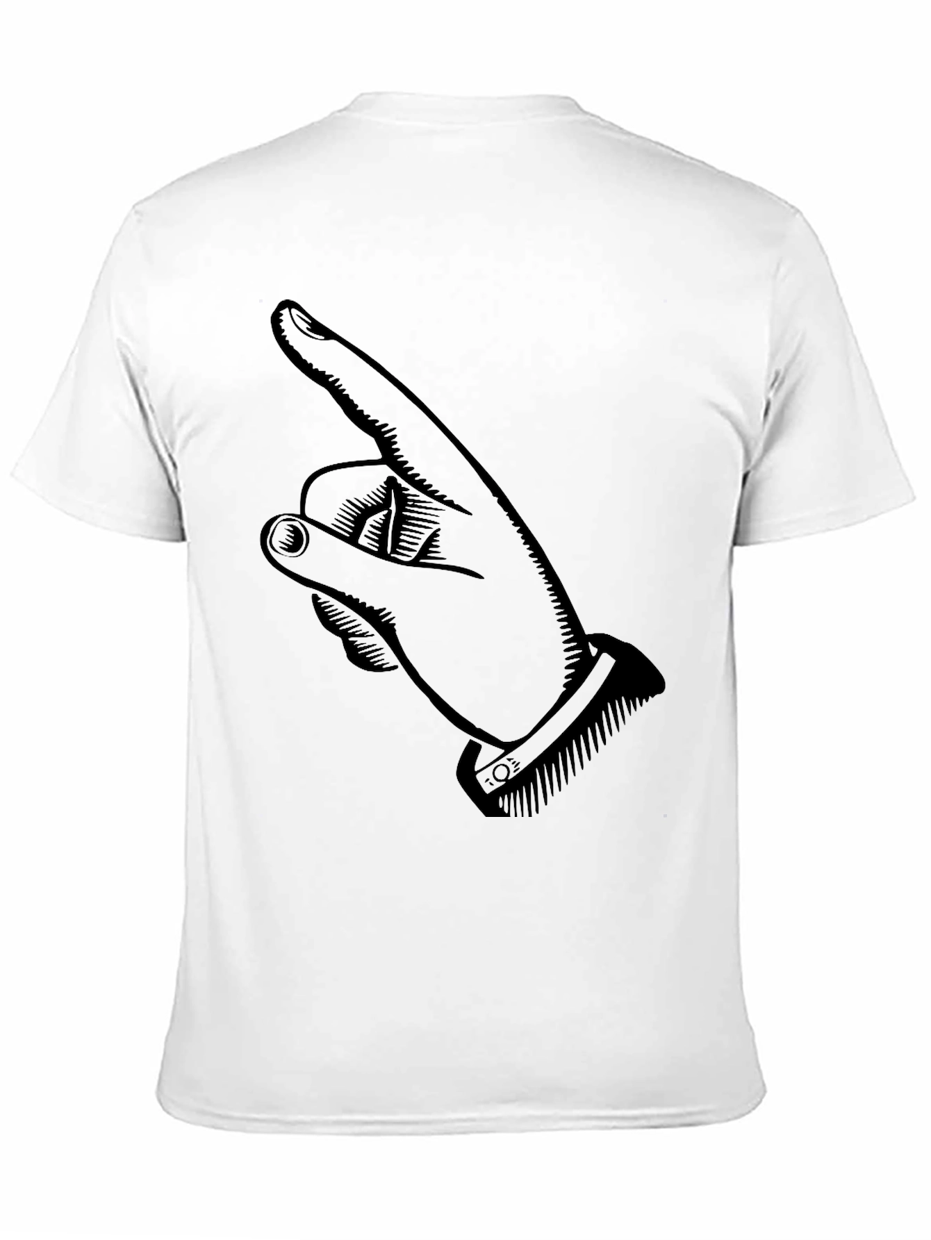 Pointing Finger Graphic Tee - Stylish Black Cotton T-Shirt