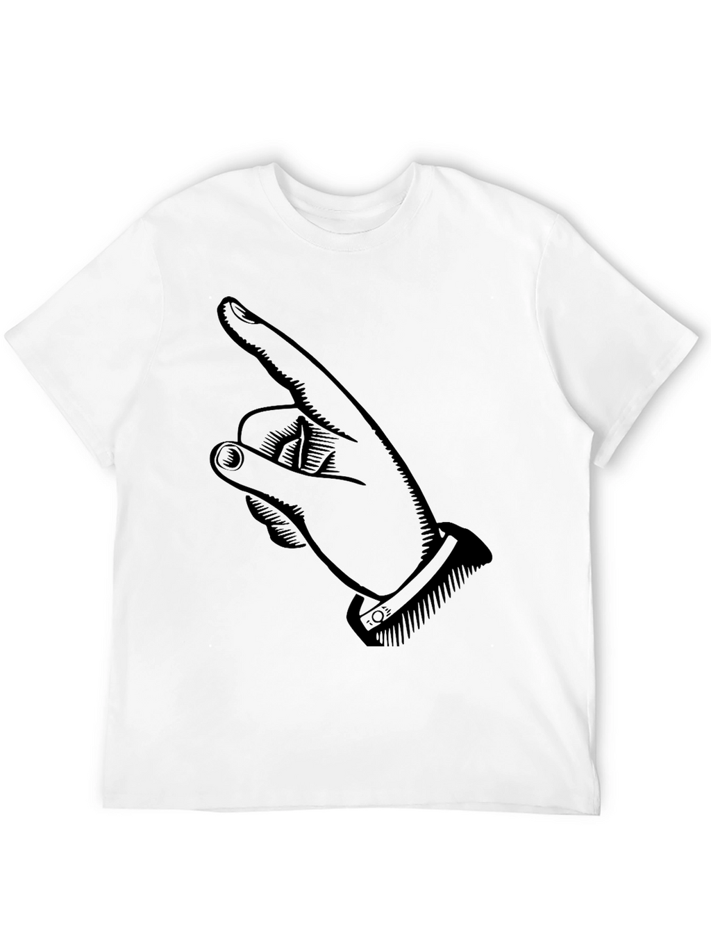 Pointing Finger Graphic Tee - Stylish Black Cotton T-Shirt