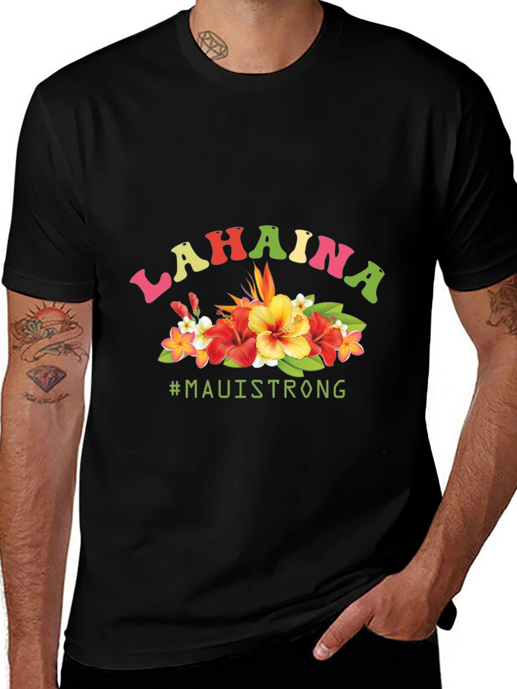 Lahaina Maui Strong Floral Graphic Tee
