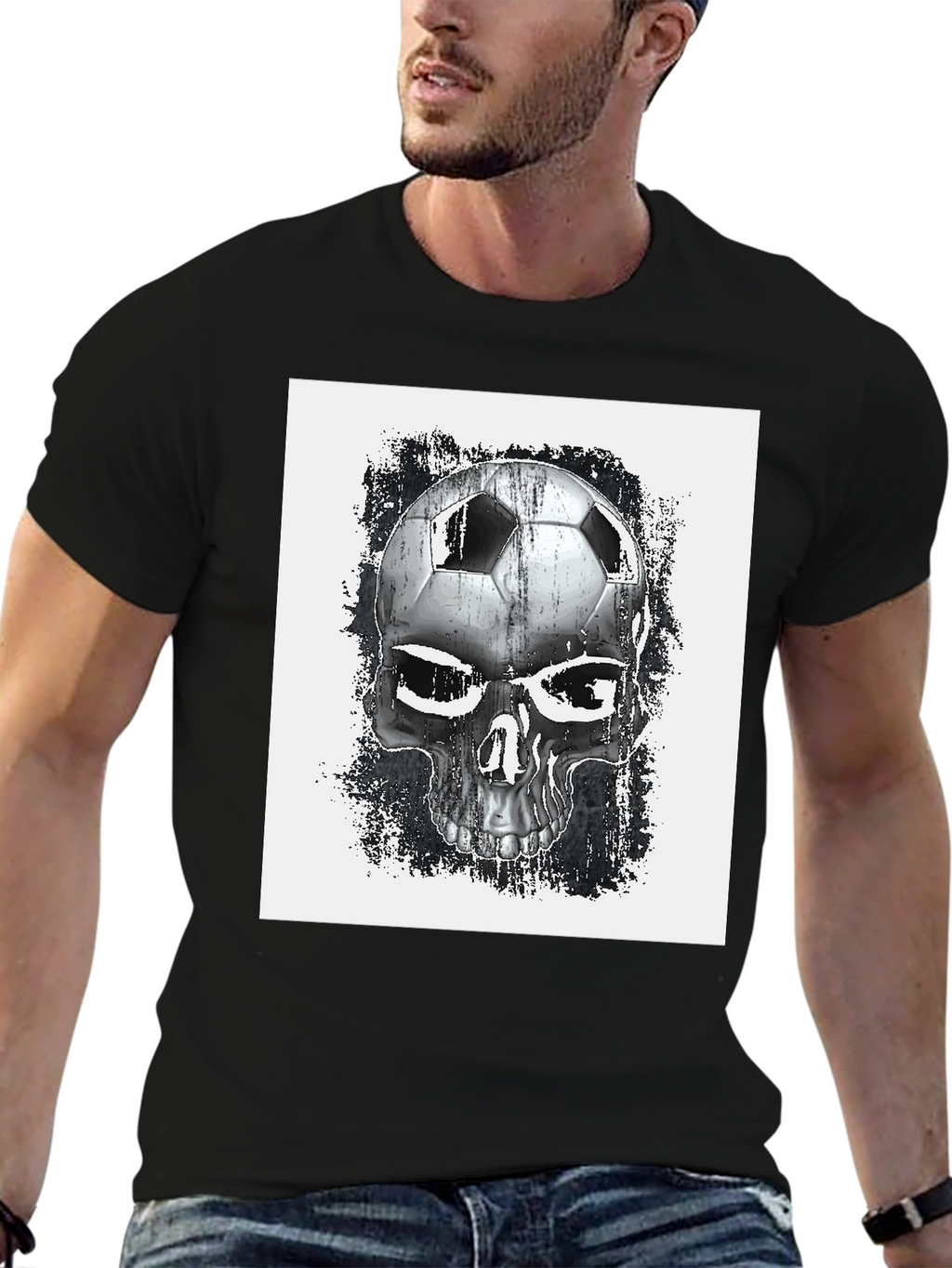 Soccer Skull Graphic T-Shirt