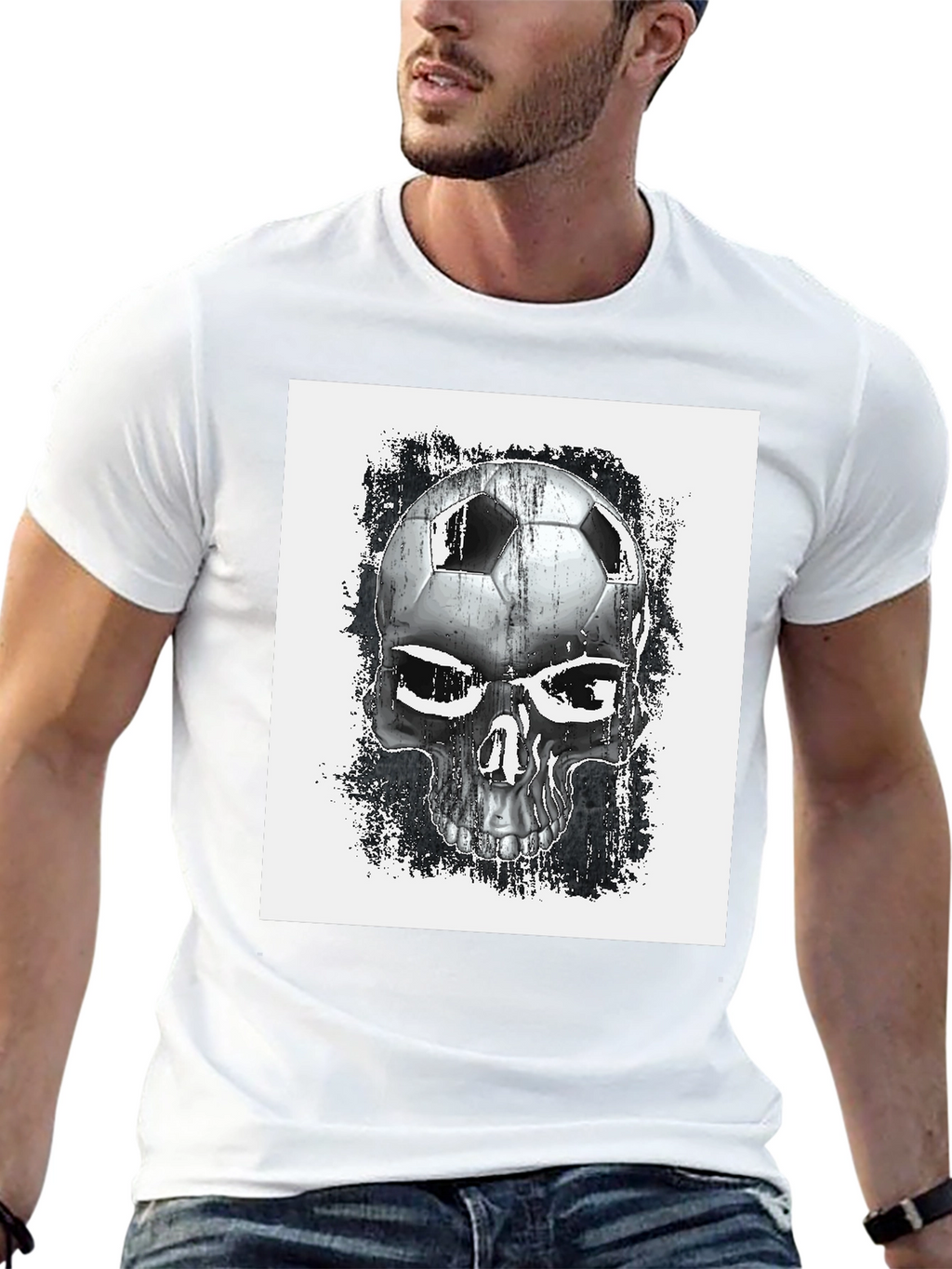 Soccer Skull Graphic T-Shirt