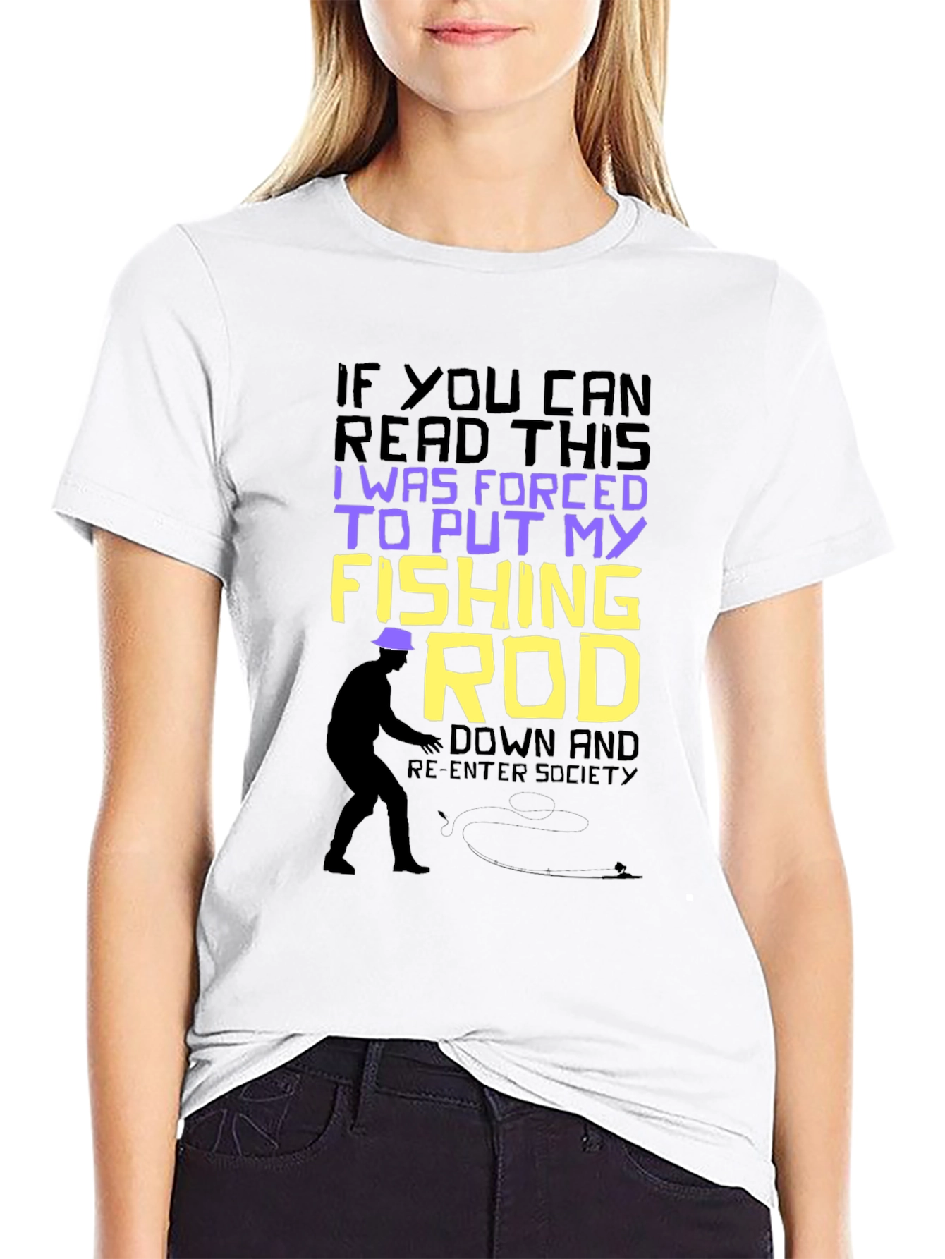 Funny Fishing T-Shirt: Forced to Put My Fishing Rod Down