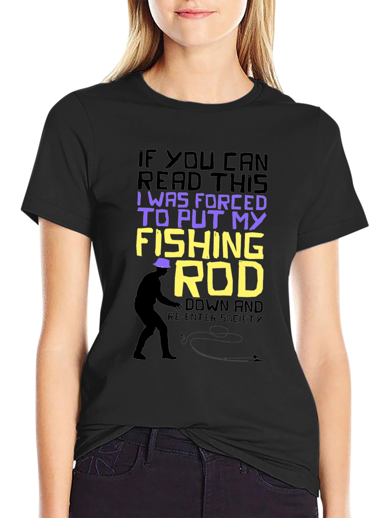 Funny Fishing T-Shirt: Forced to Put My Fishing Rod Down