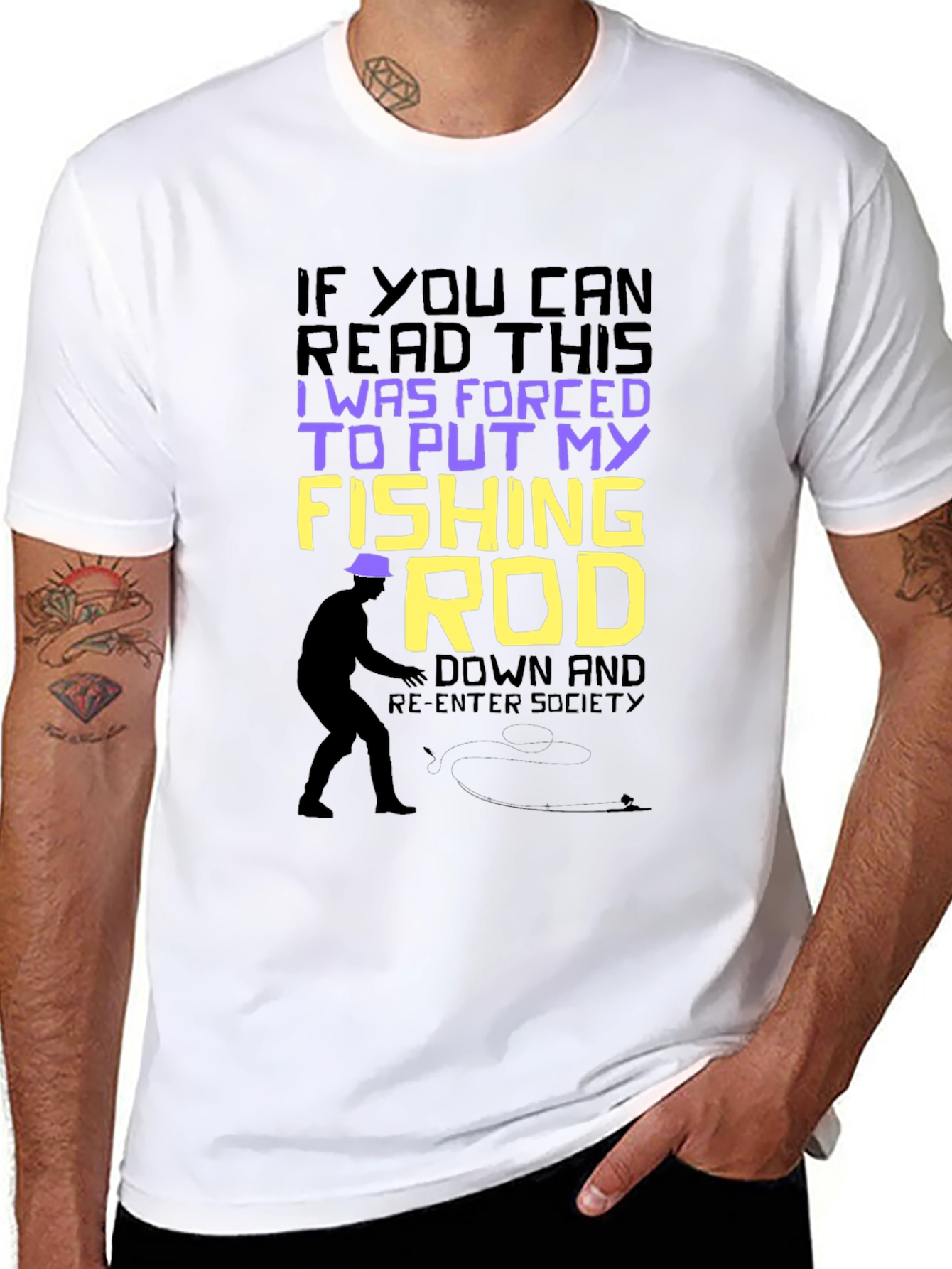 Funny Fishing T-Shirt: Forced to Put My Fishing Rod Down
