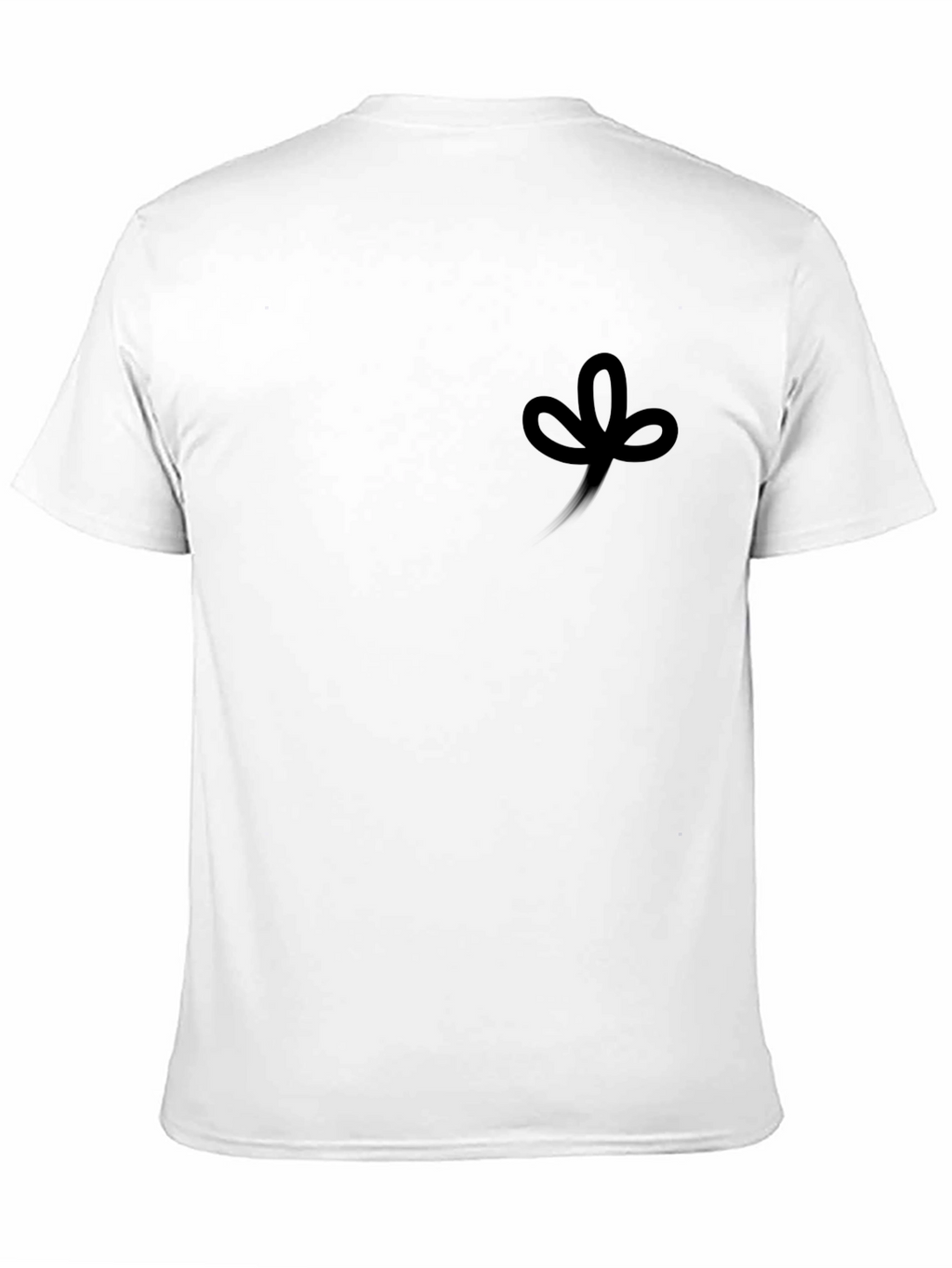 Mens Black Crew Neck T-Shirt with Clover Design