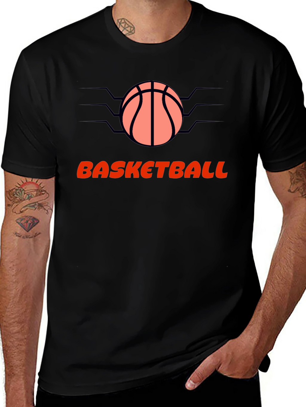 Basketball Graphic Black T-Shirt