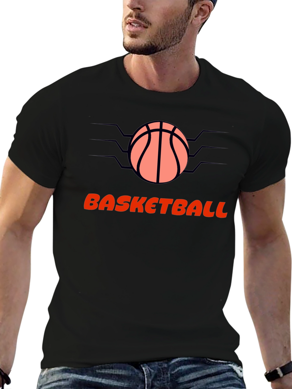 Basketball Graphic Black T-Shirt