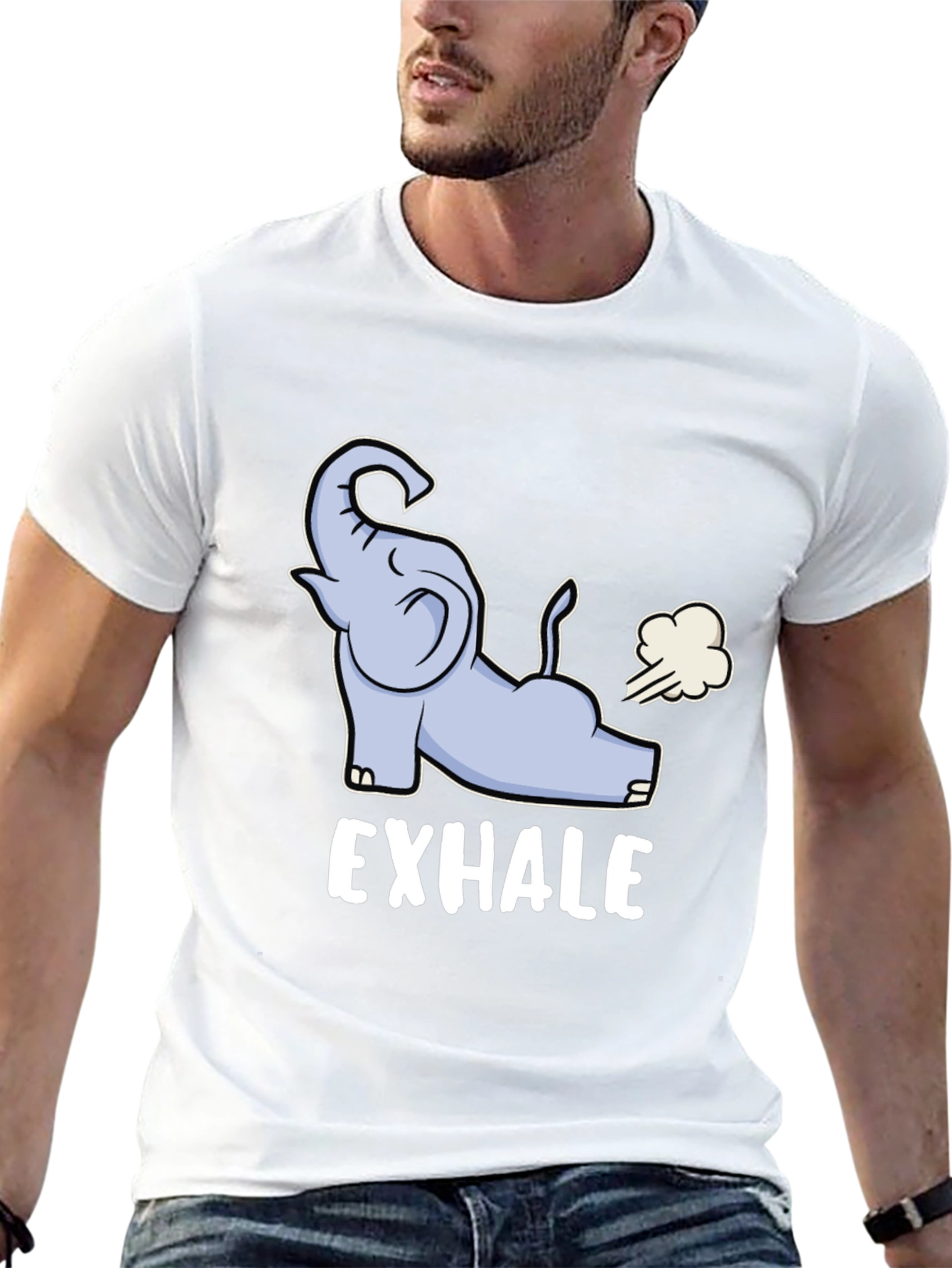 Exhale Elephant Graphic Tee - Casual Comfort