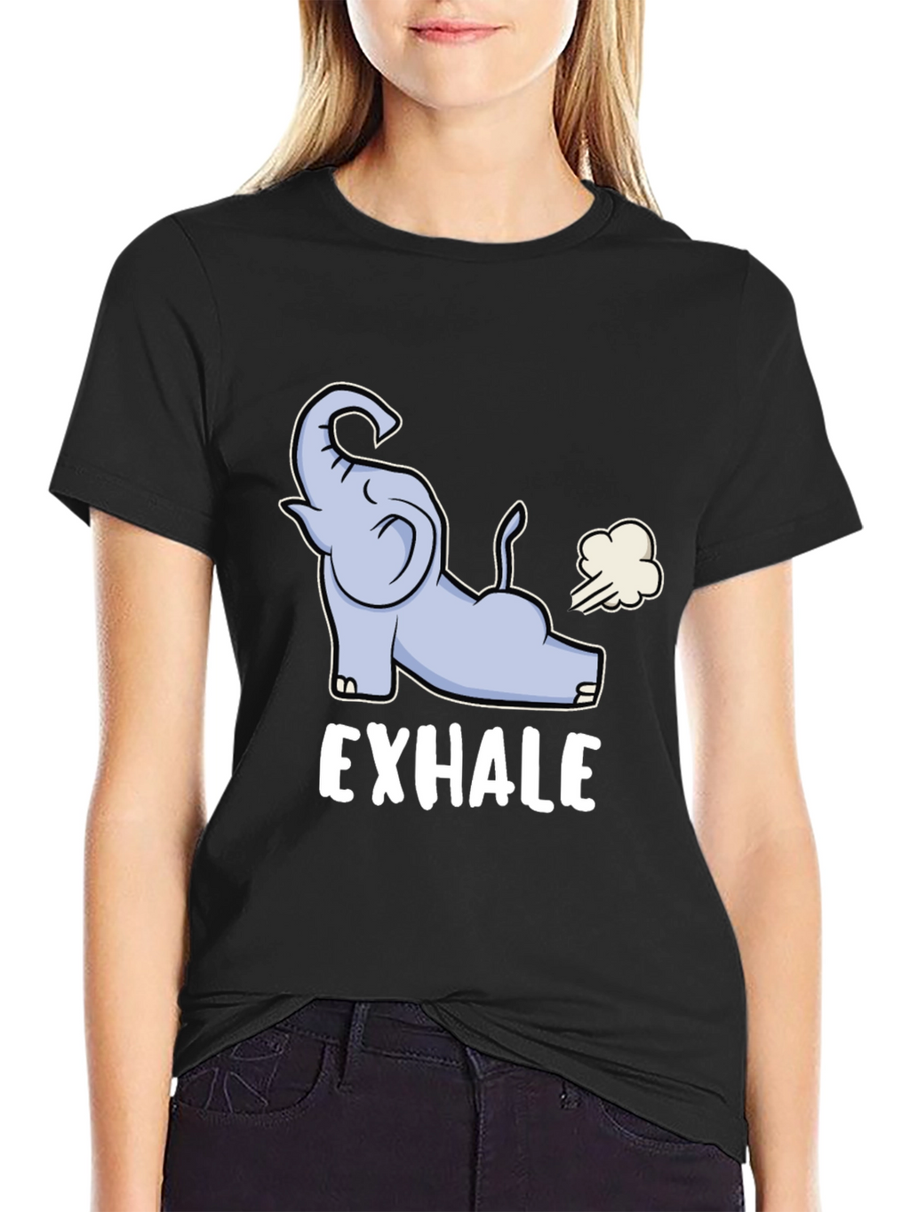 Exhale Elephant Graphic Tee - Casual Comfort