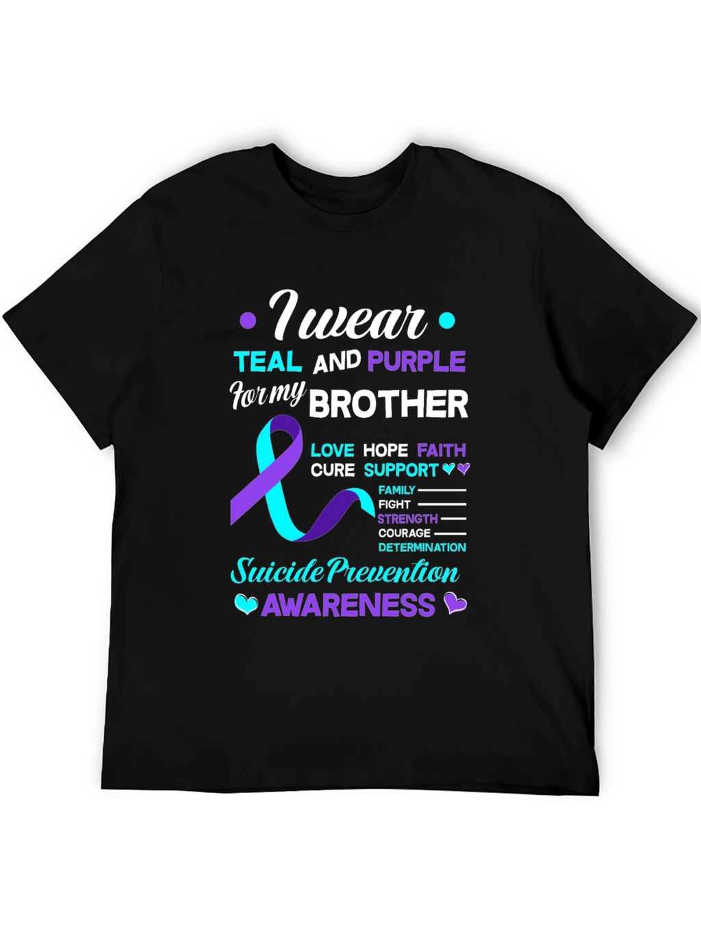 Teal and Purple Suicide Prevention Awareness T-Shirt