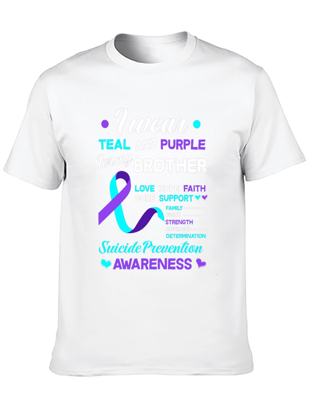 Teal and Purple Suicide Prevention Awareness T-Shirt