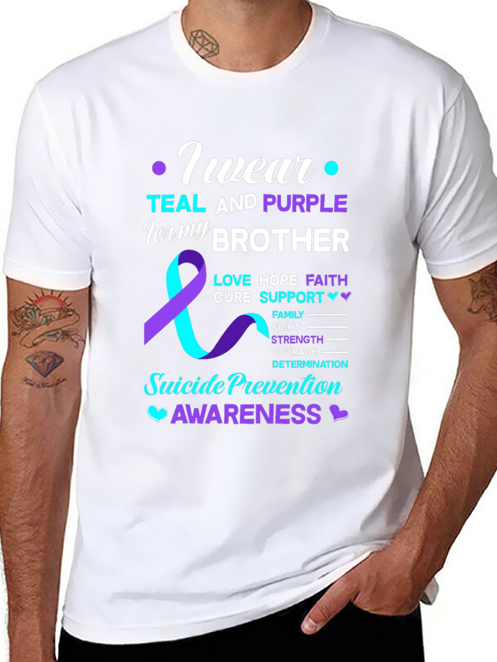 Teal and Purple Suicide Prevention Awareness T-Shirt