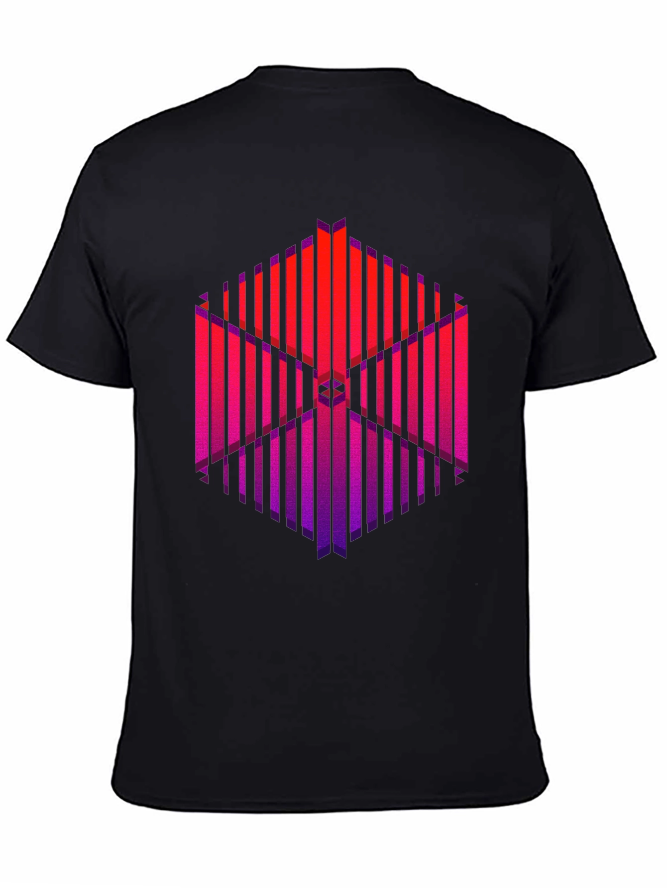 Abstract Geometric Graphic Print Black T-Shirt
