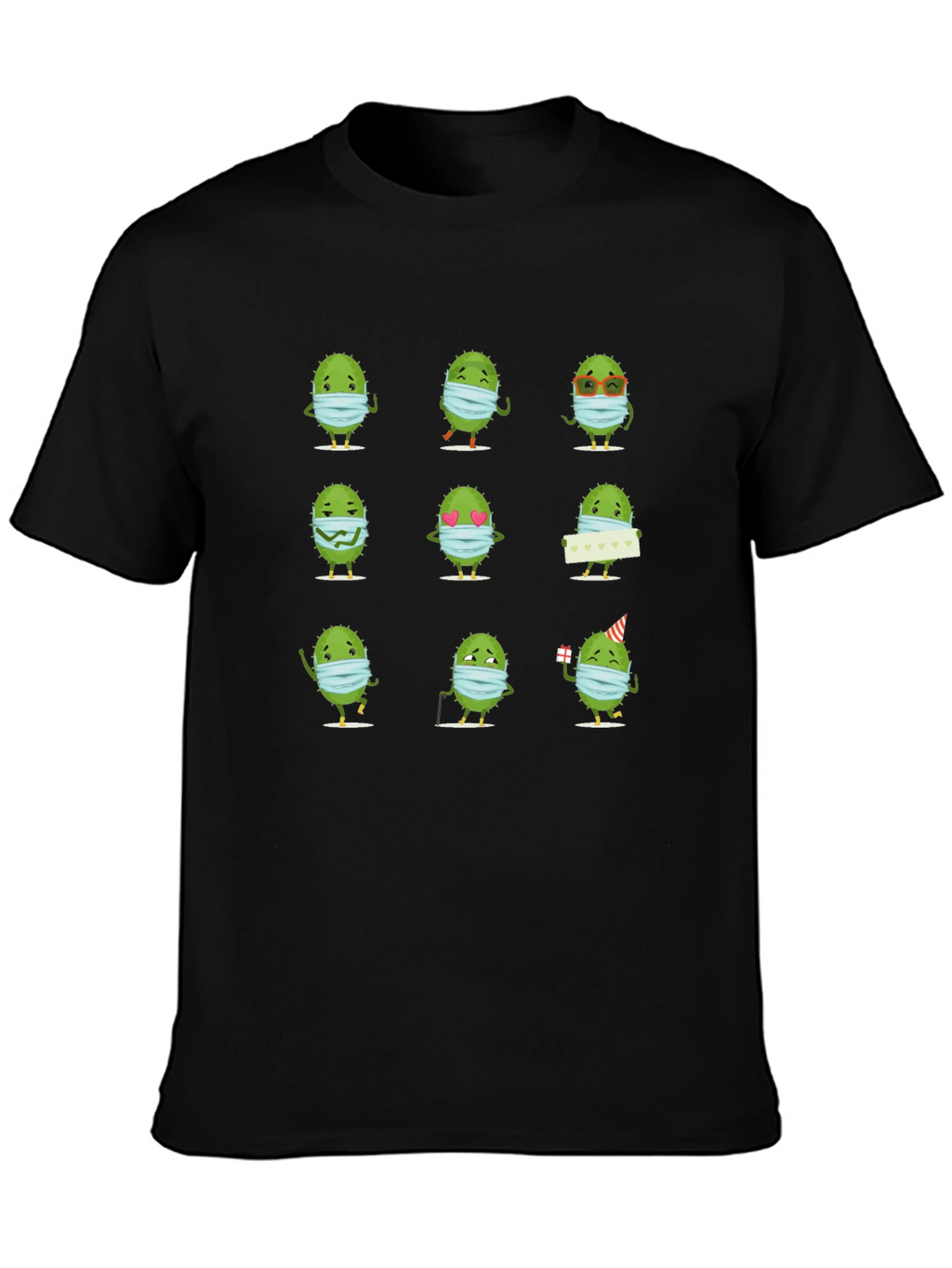 Novelty Virus Wearing Mask Graphic Tee