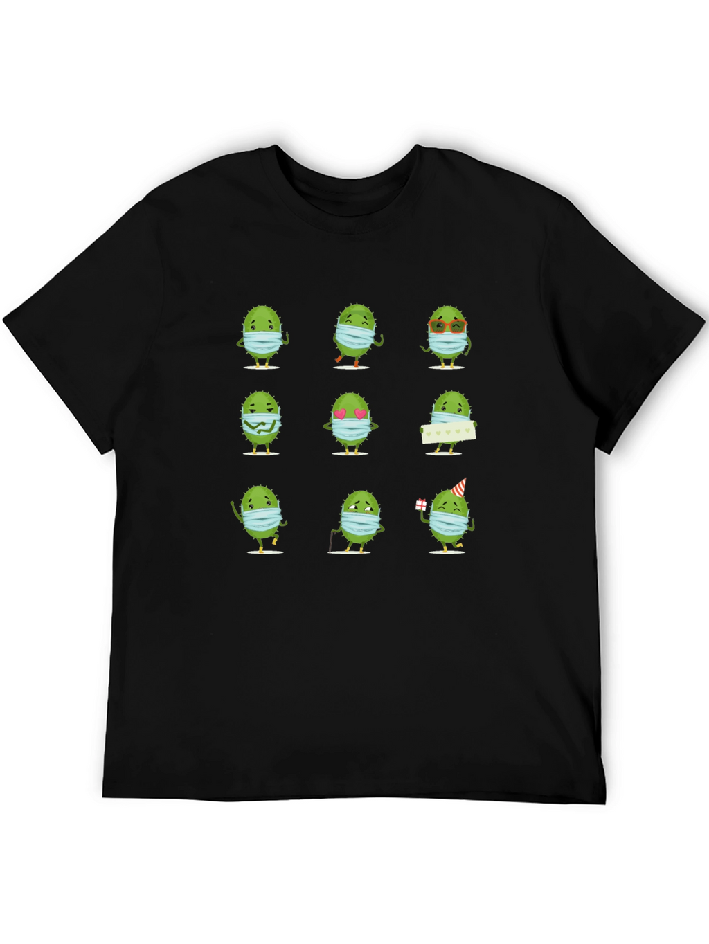 Novelty Virus Wearing Mask Graphic Tee