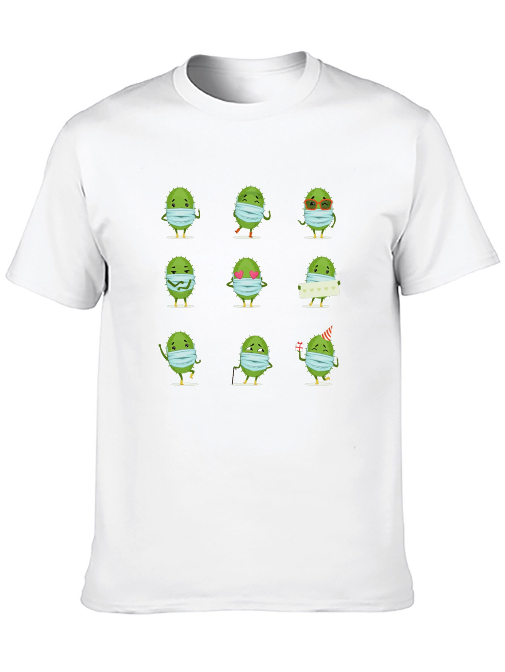 Novelty Virus Wearing Mask Graphic Tee