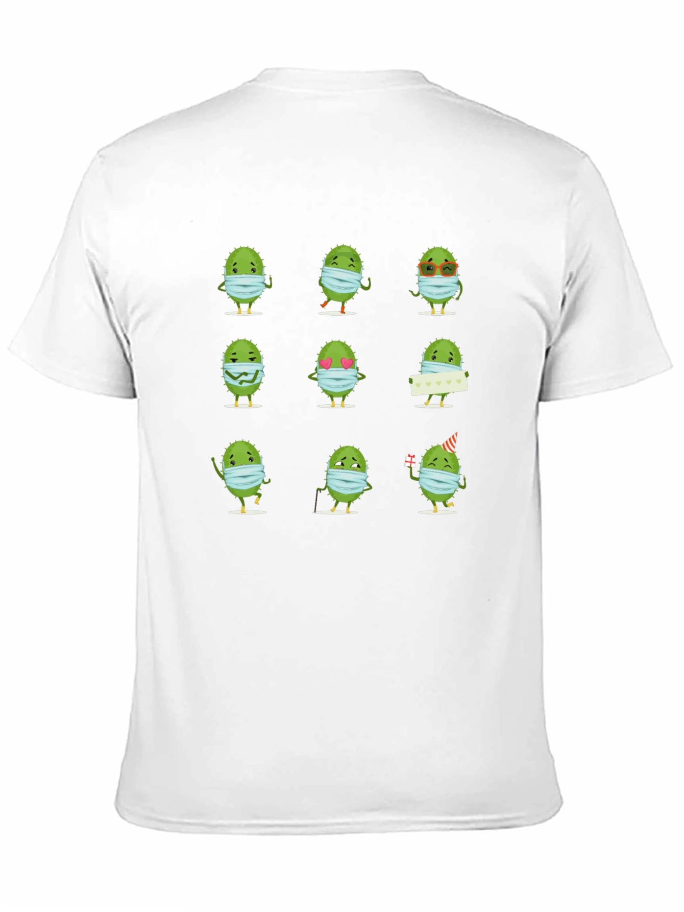 Novelty Virus Wearing Mask Graphic Tee
