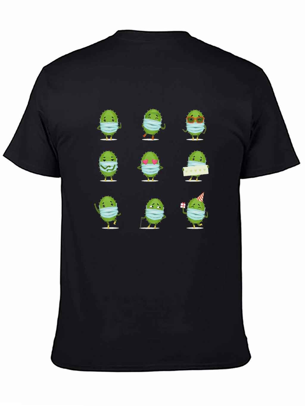 Novelty Virus Wearing Mask Graphic Tee