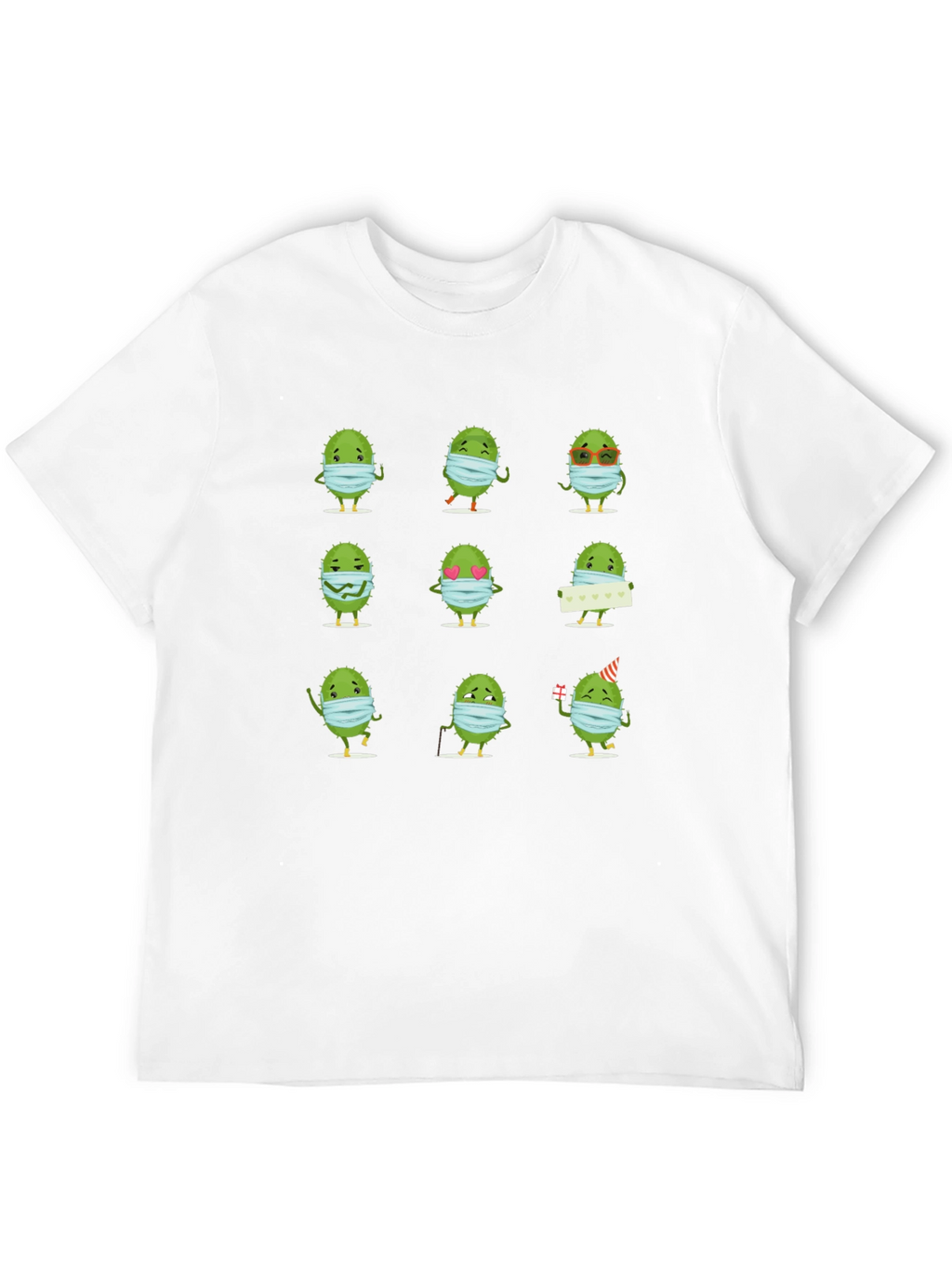 Novelty Virus Wearing Mask Graphic Tee