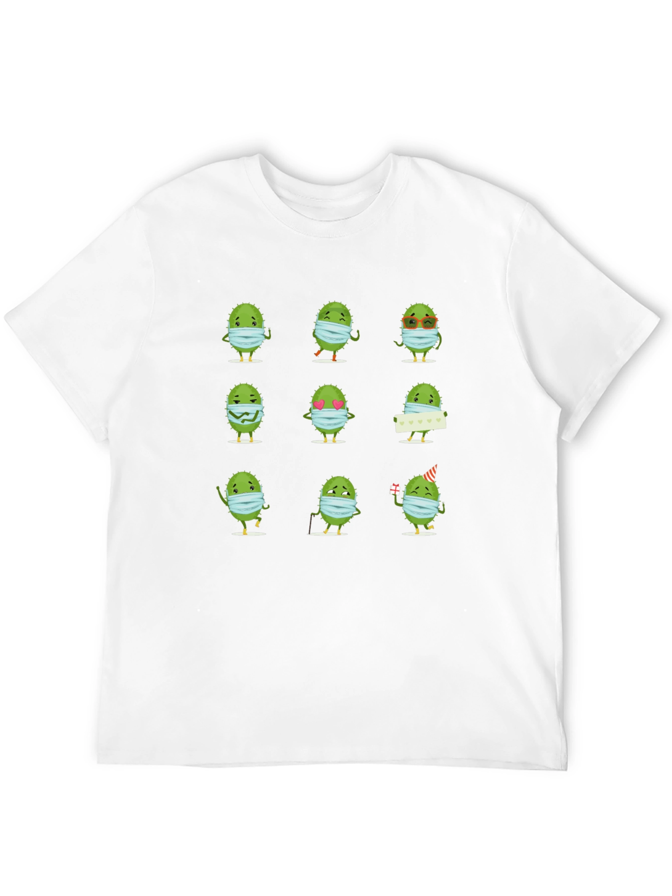 Novelty Virus Wearing Mask Graphic Tee