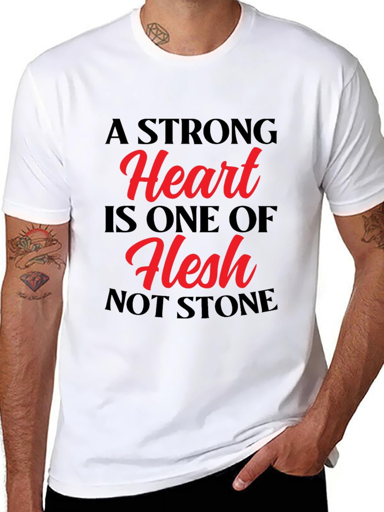 A Strong Heart T-Shirt - Flesh Not Stone