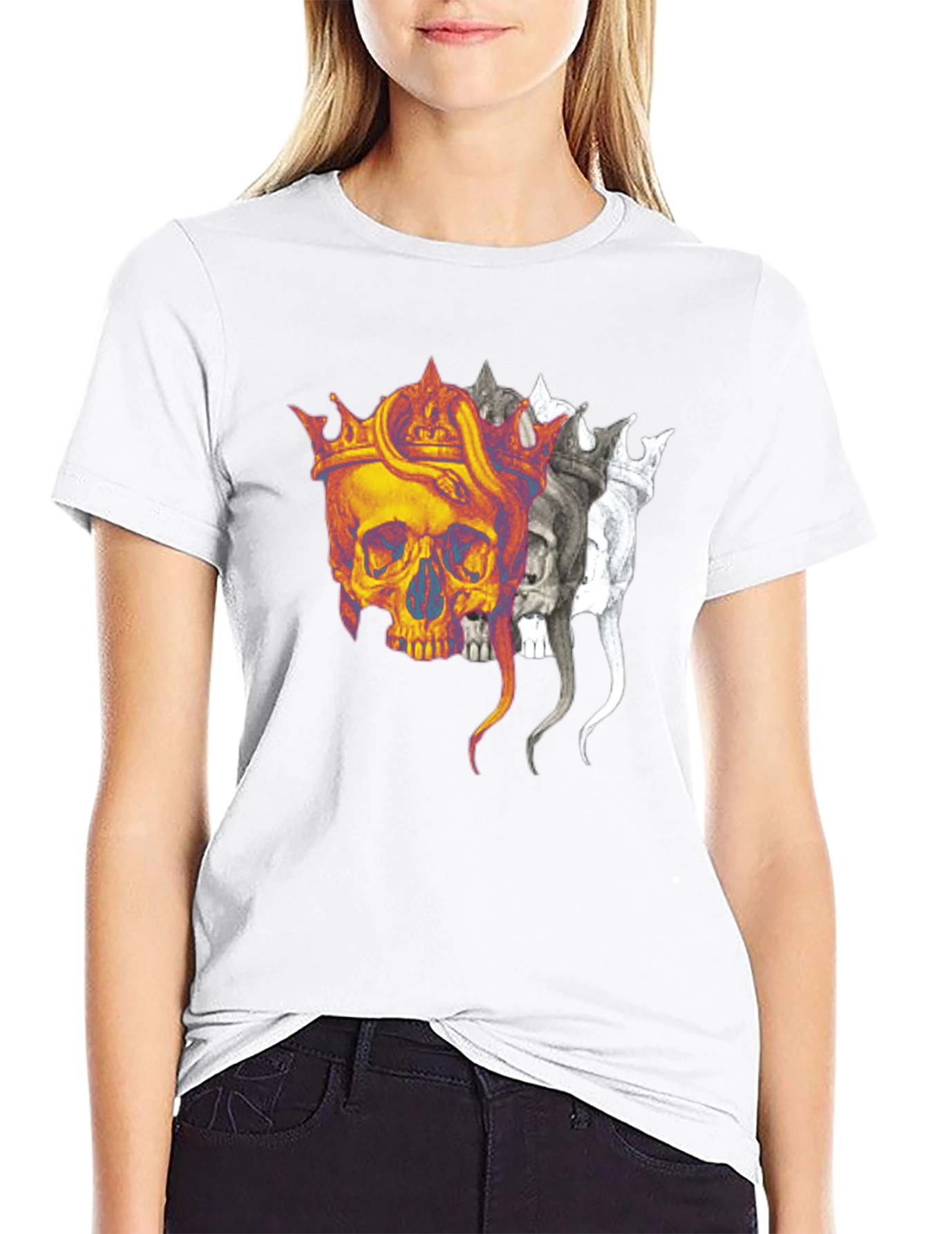 Crowned Skull Graphic T-Shirt - Bold & Edgy Design