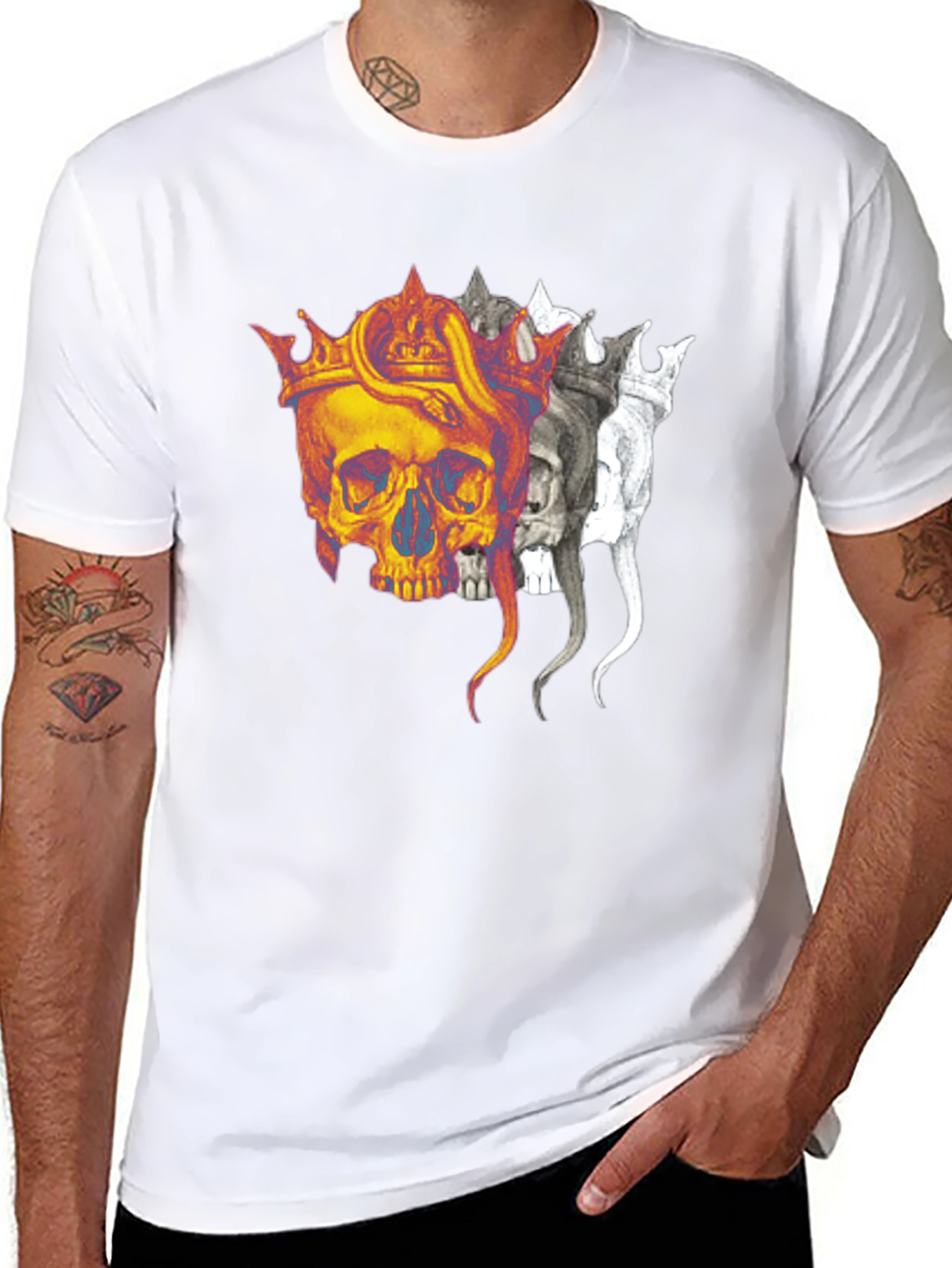 Crowned Skull Graphic T-Shirt - Bold & Edgy Design