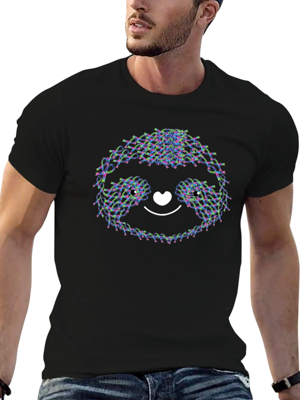 Cute Sloth T-Shirt - Ribbon Design