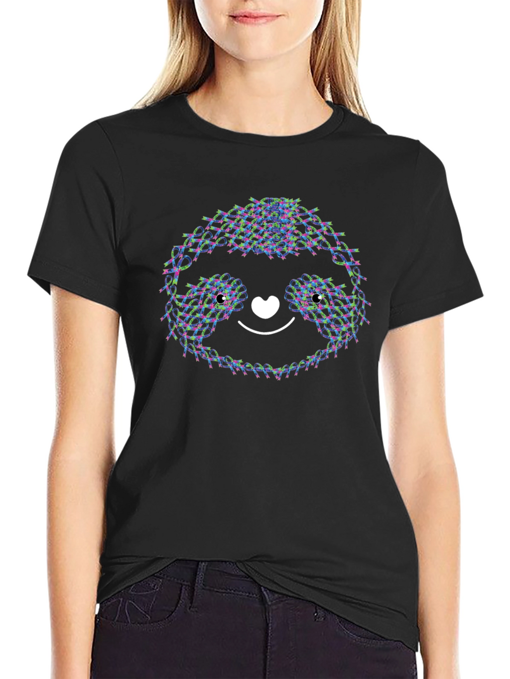 Cute Sloth T-Shirt - Ribbon Design
