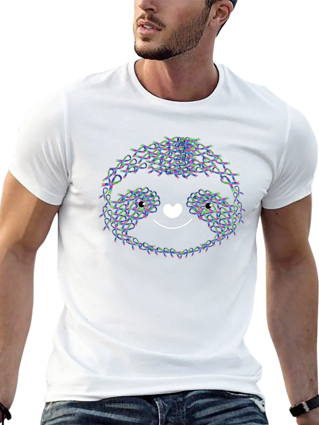 Cute Sloth T-Shirt - Ribbon Design