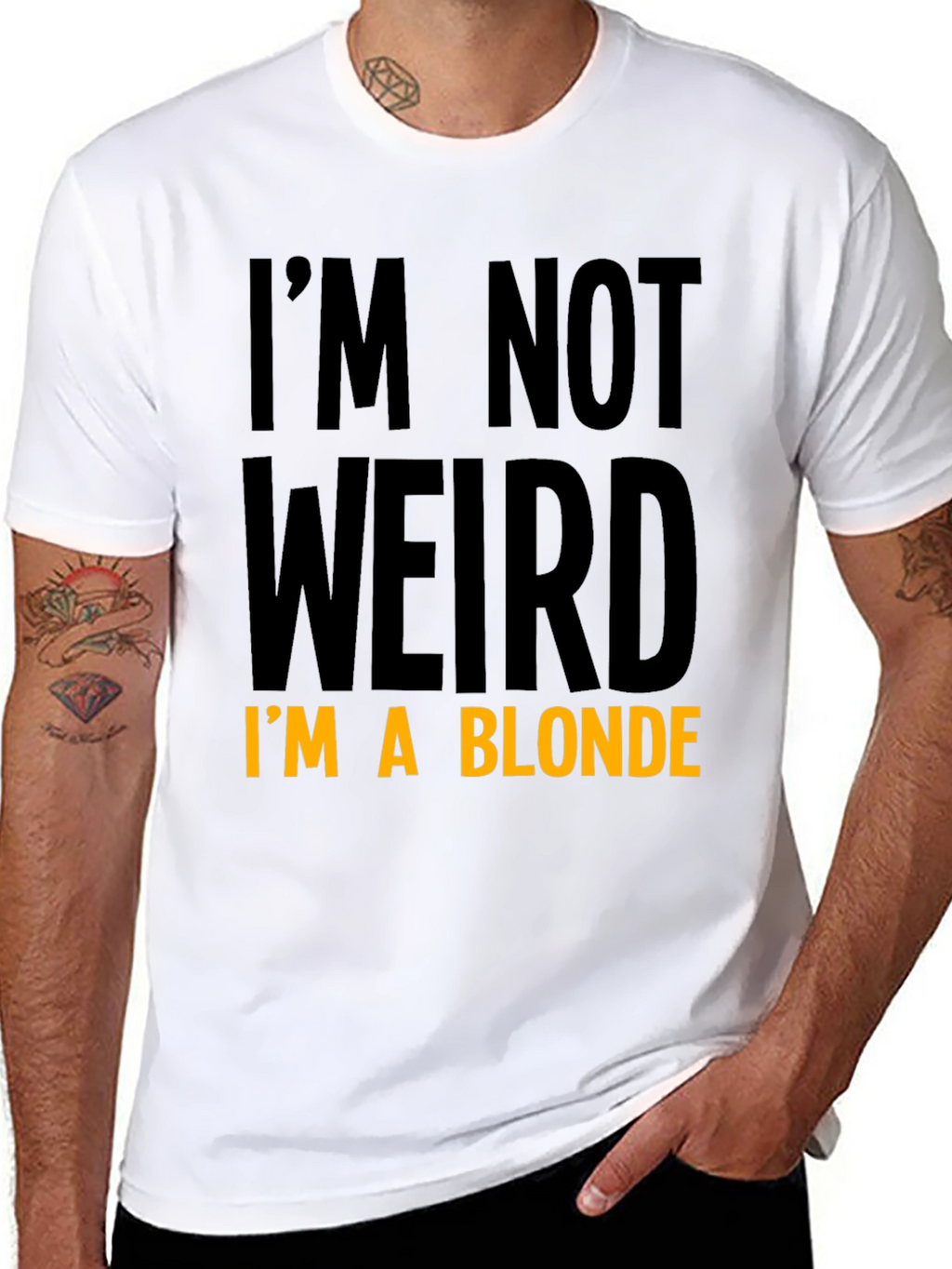 Funny Im Not Weird Im a Blonde Black T-Shirt