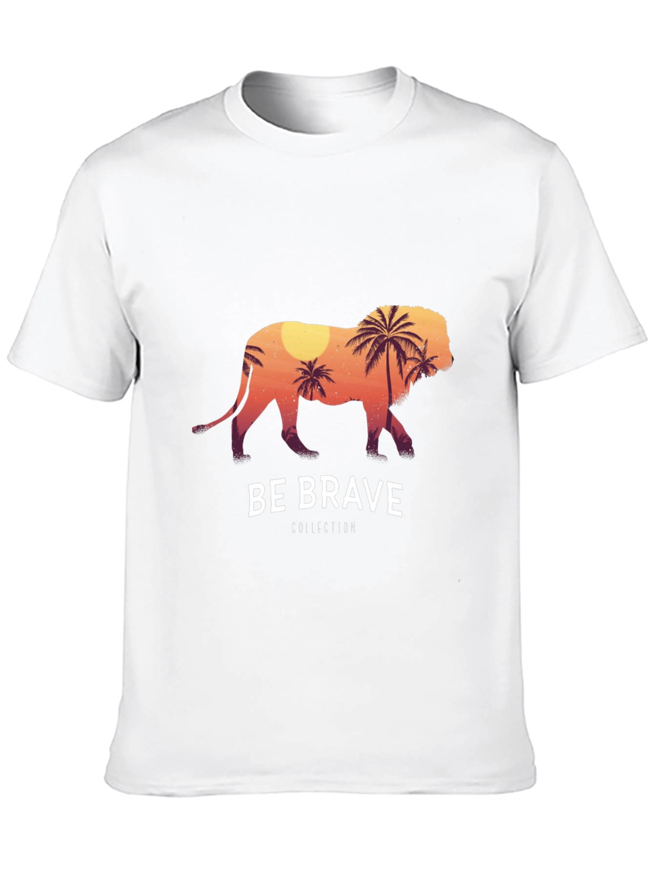 Be Brave Lion Graphic Tee - Black Cotton T-Shirt
