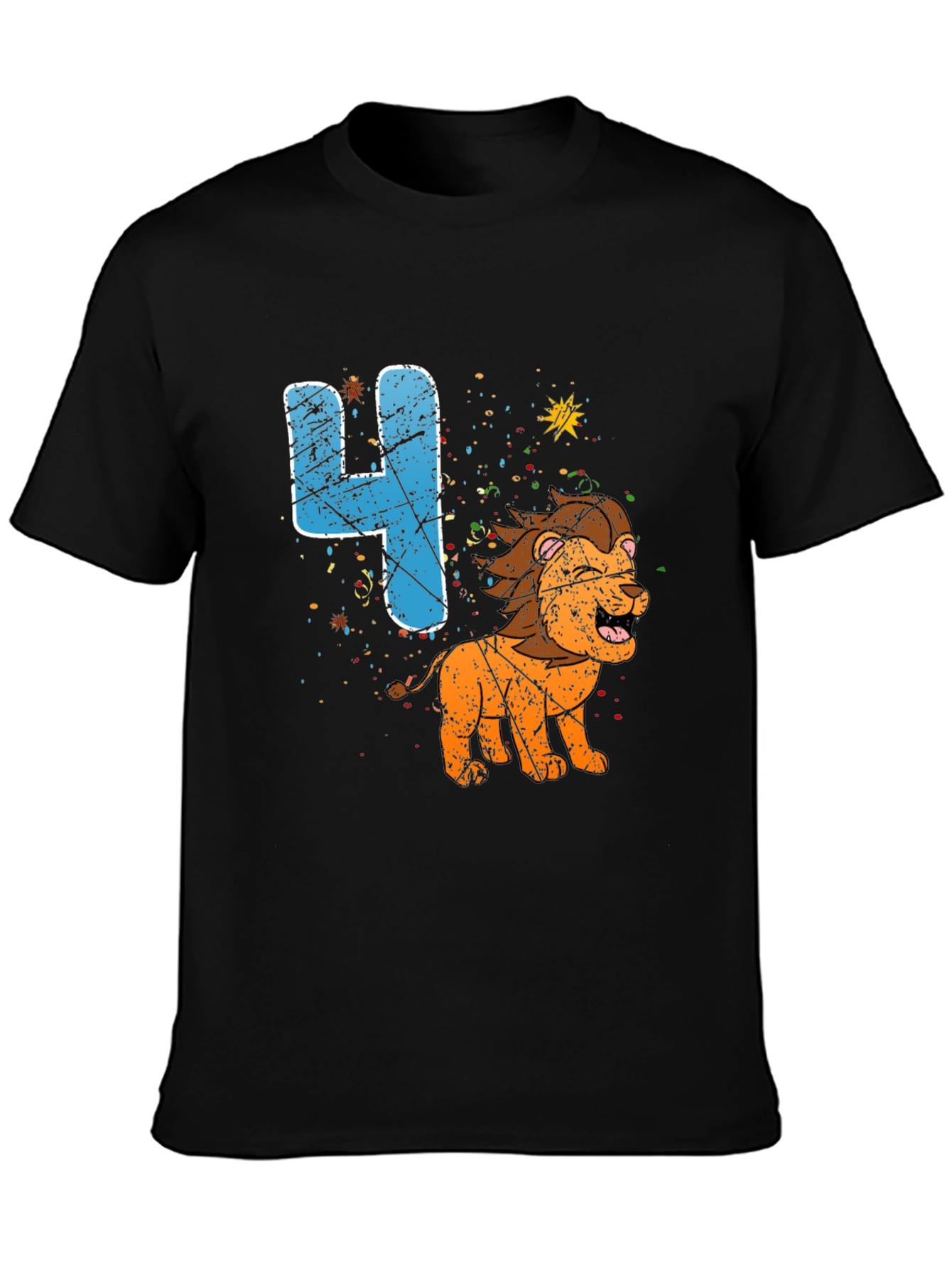 Kids 4th Birthday Lion T-Shirt